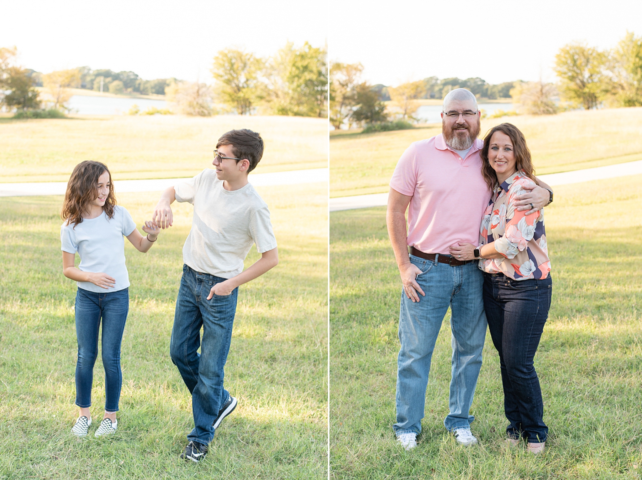 siblings laugh together during TX family photos