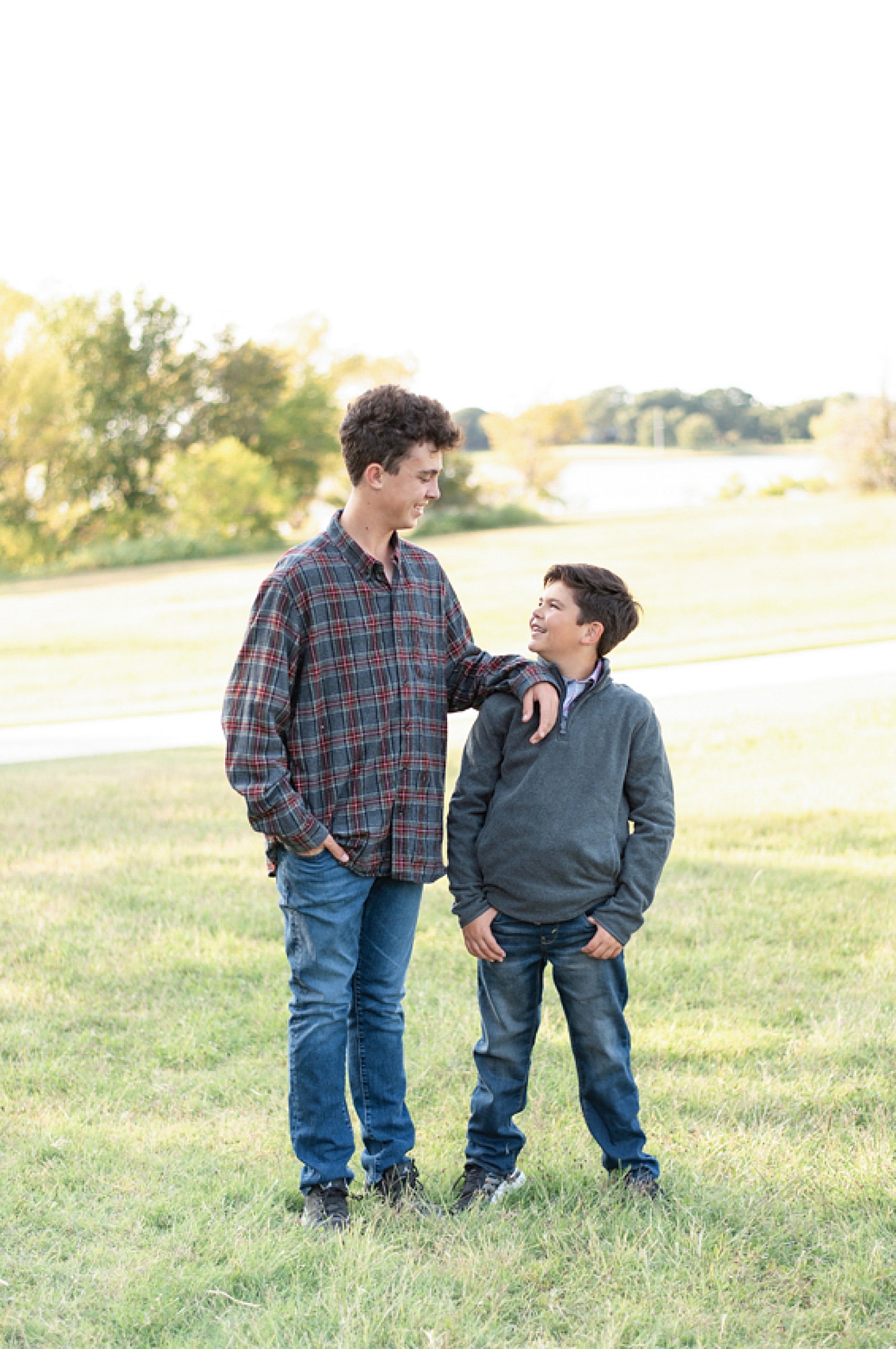 Texas family photos of brothers in Little Elm Park
