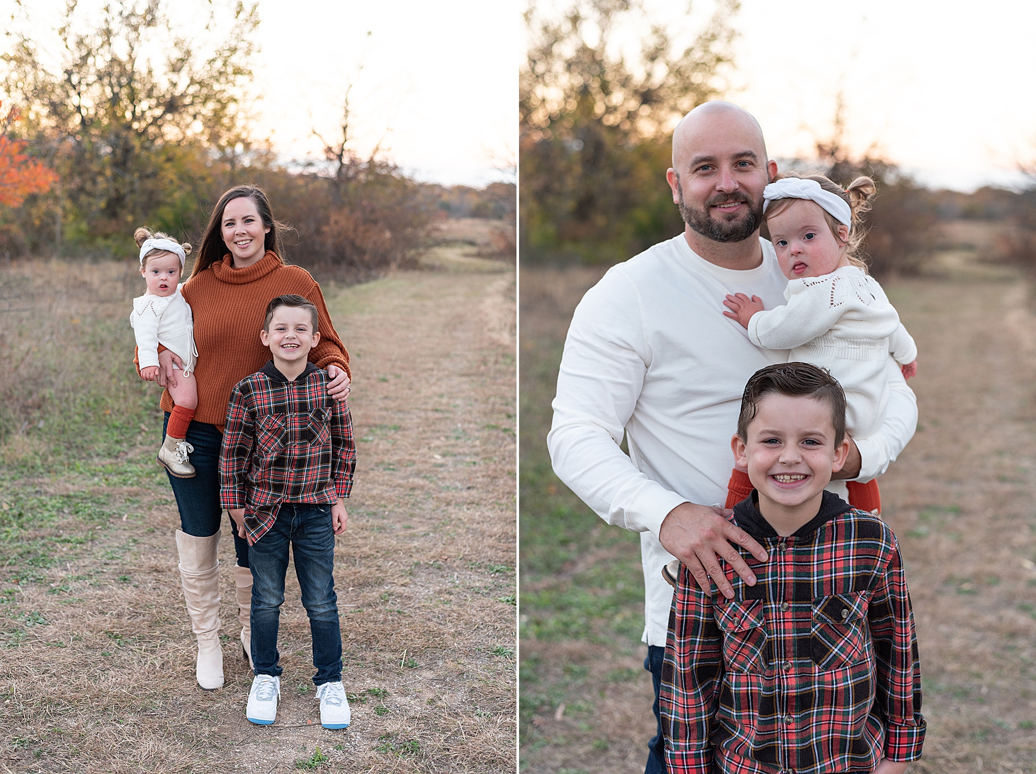 Texas family portraits of parents with two children