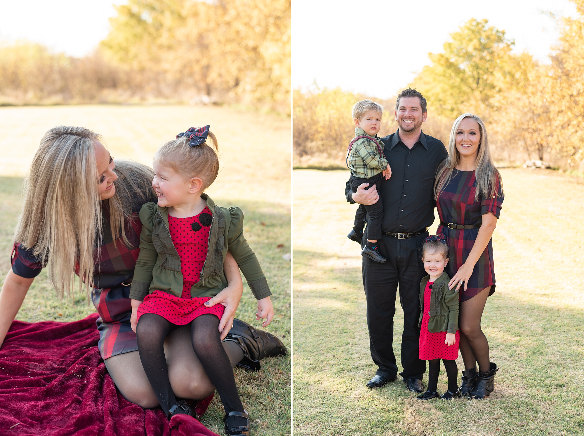 family laughs together during Little Elm backyard family portraits