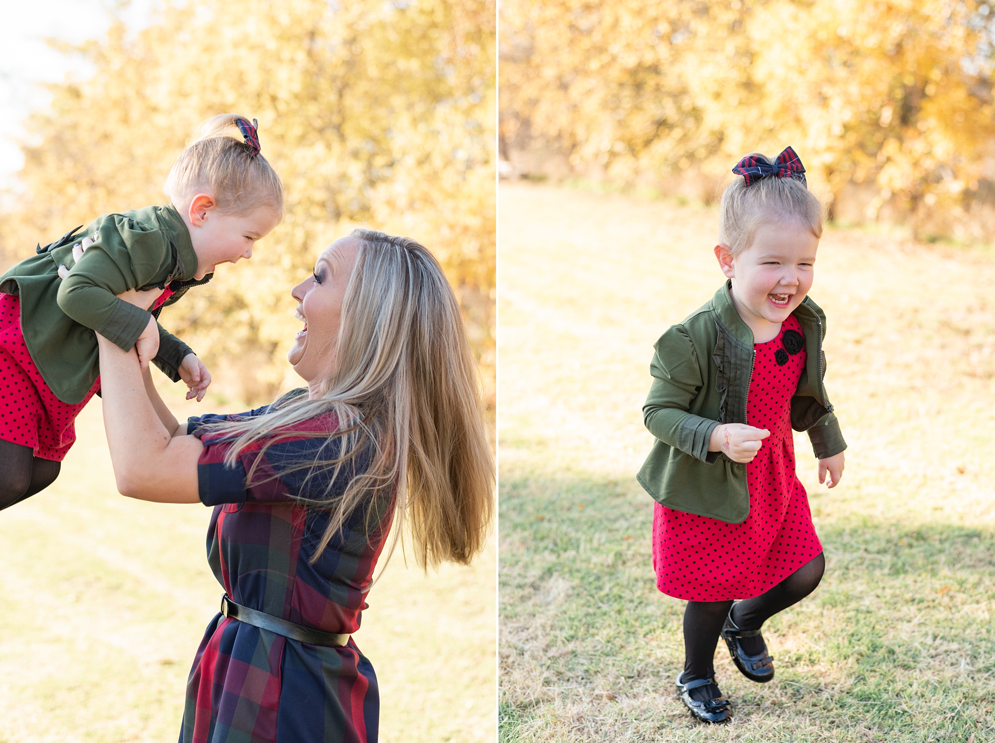 girl runs around during Little Elm backyard family portraits