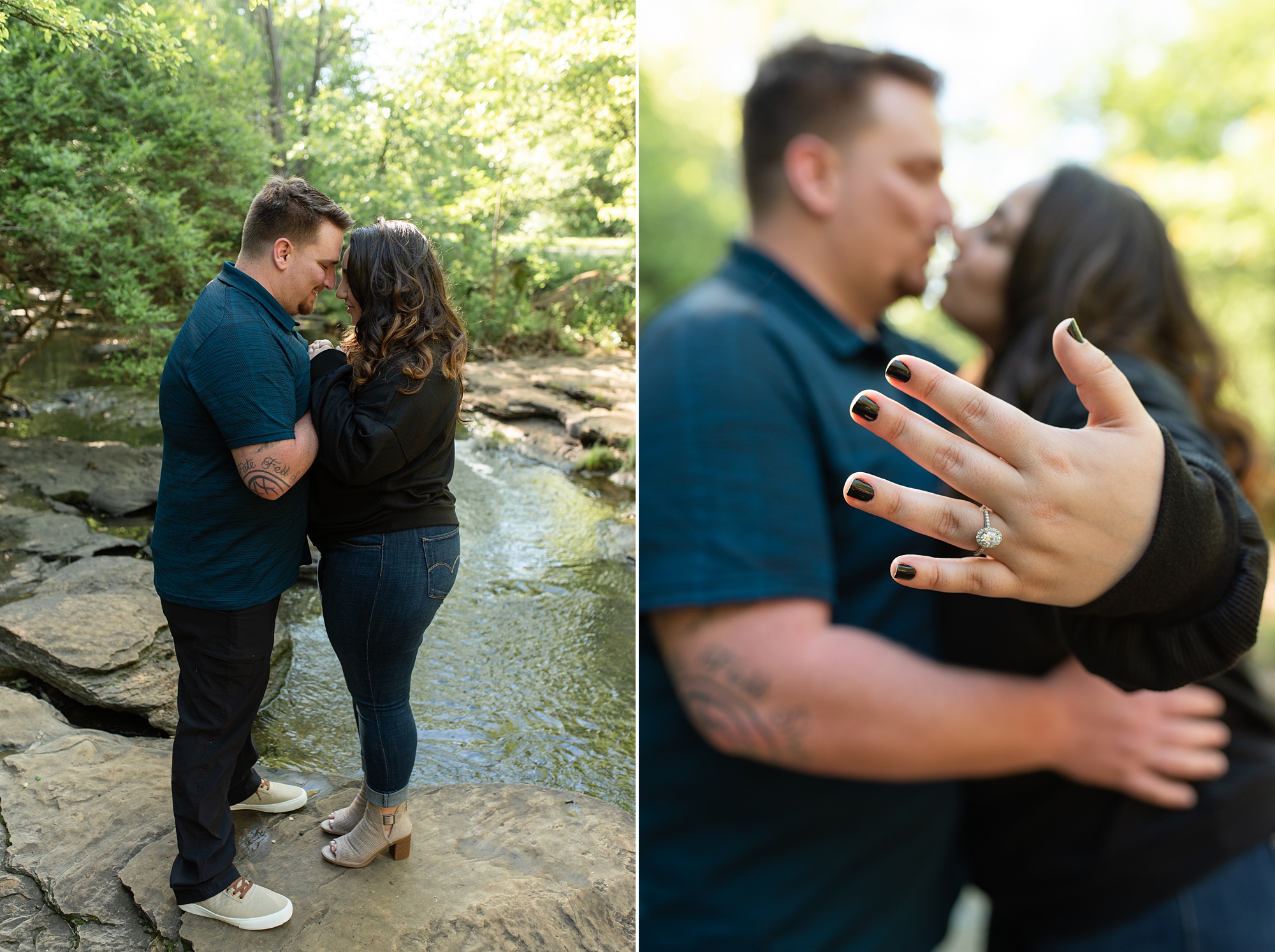 engagement portraits along water in Flower Mound TX