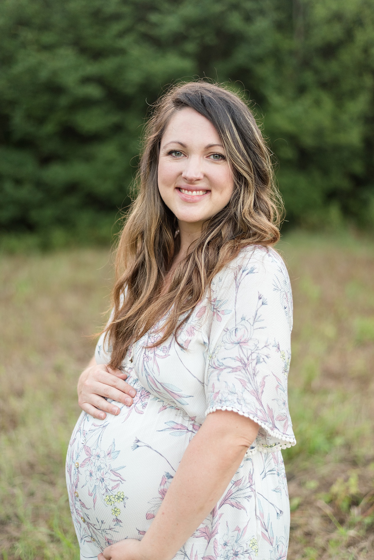 expectant mother during Arbor Hills Maternity Session in Plano TX