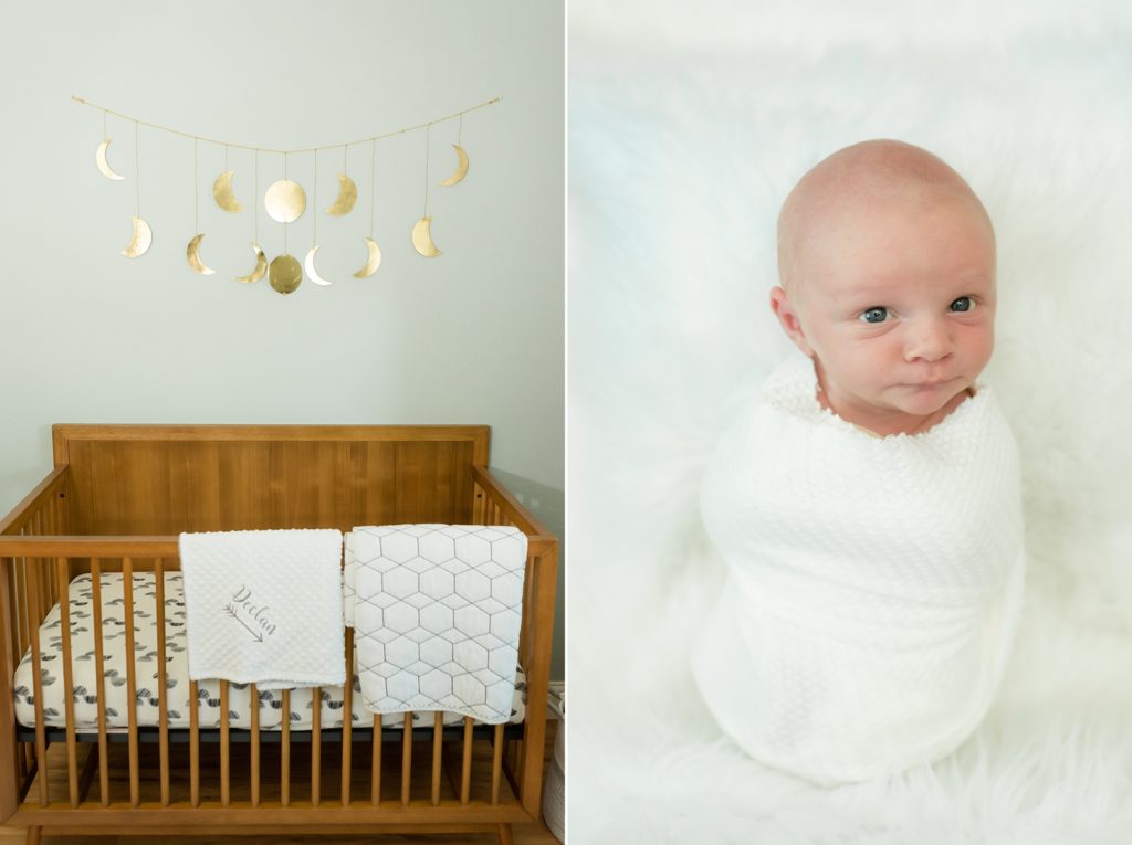 baby boy nursery in Plano TX in-home newborn session 