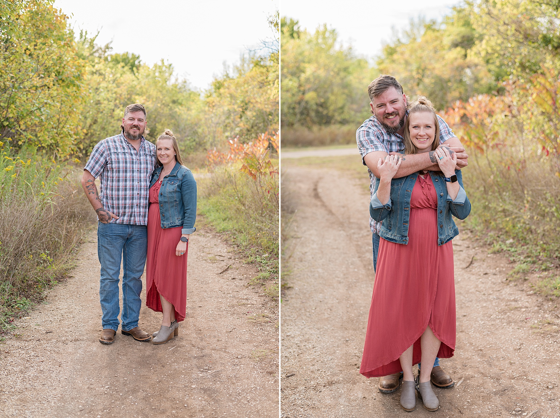 couples photos during fall family session