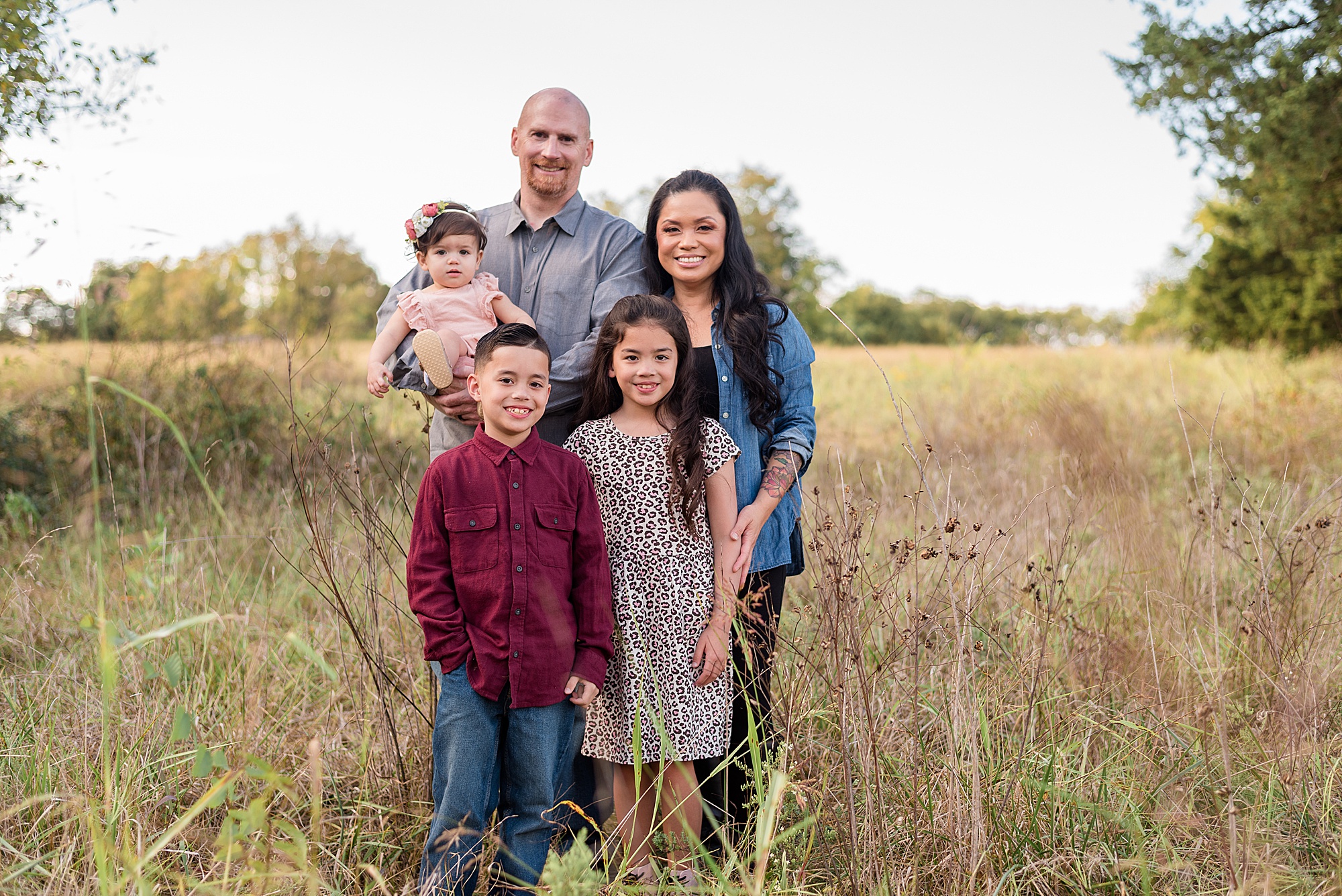 family in tall grass during Erwin Park Family Photos