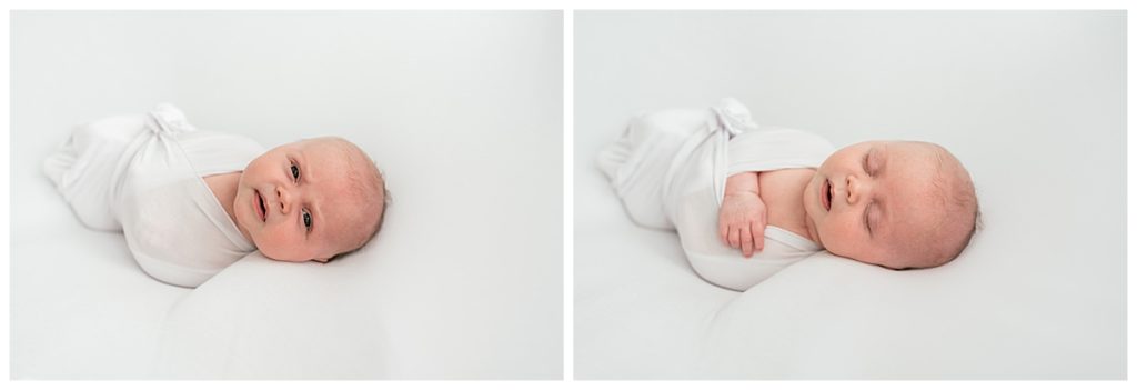 Newborn baby boy in white swaddle | Lindsey Dutton Photography | Dallas Area Newborn and Family Photographer | newborn session, family photos at home, in-home photos, newborn baby boy, neutral newborn photos | via lindseyduttonphotography.com