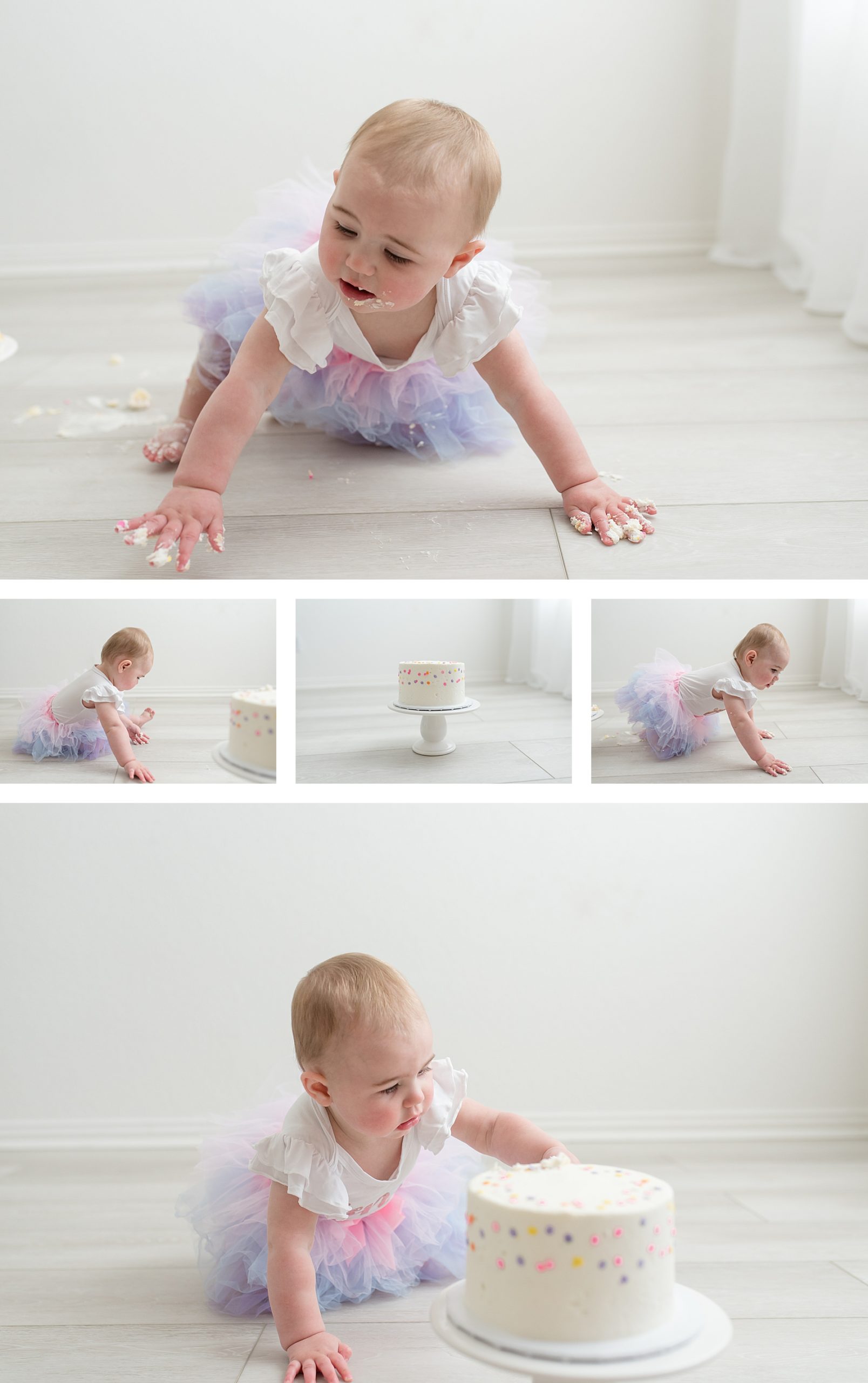 First Birthday Cake Smash Session | Lindsey Dutton Photography | Dallas Area Family Photographer | baby girl birthday photos, first birthday studio session | via lindseysduttonphotography.com