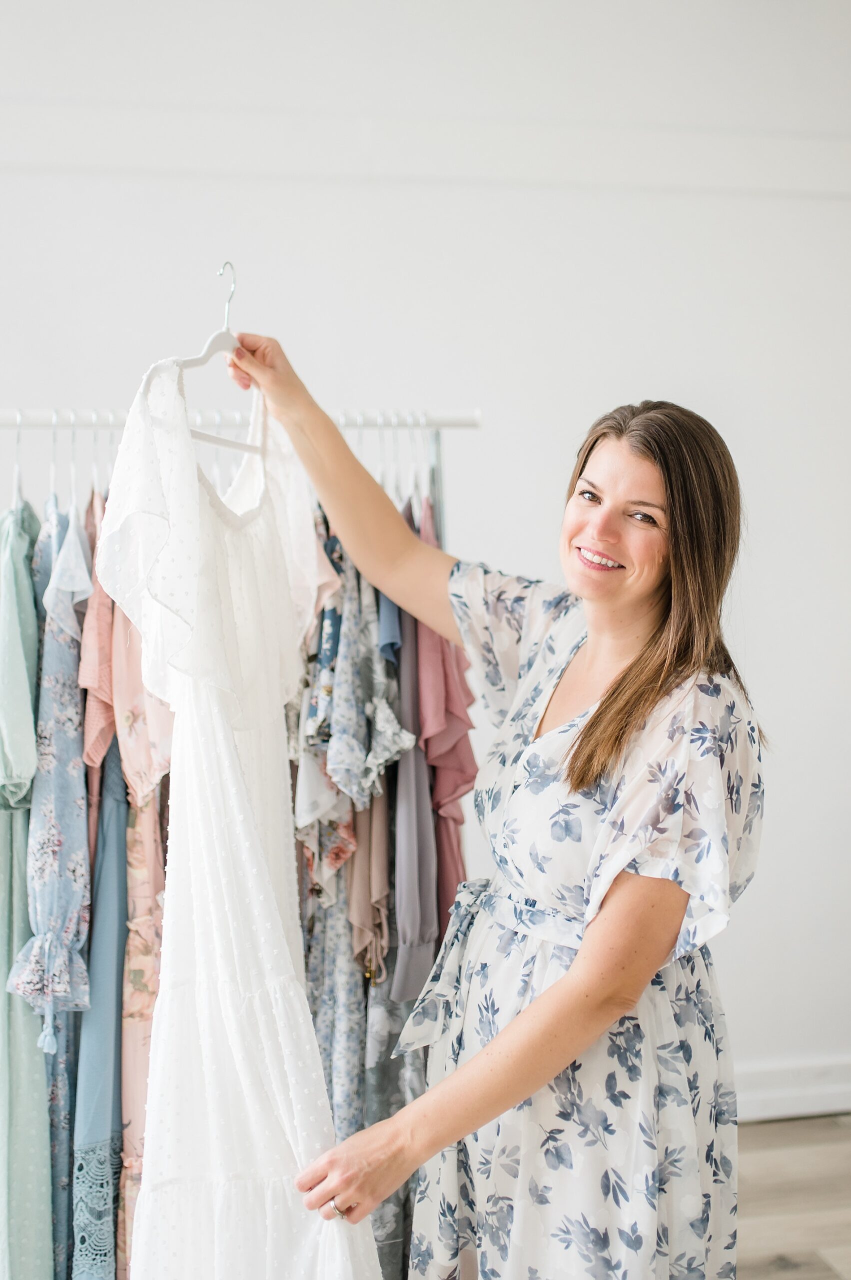 Lindsey Dutton Photography, a Dallas newborn photographer, shows of dresses from her client closet 