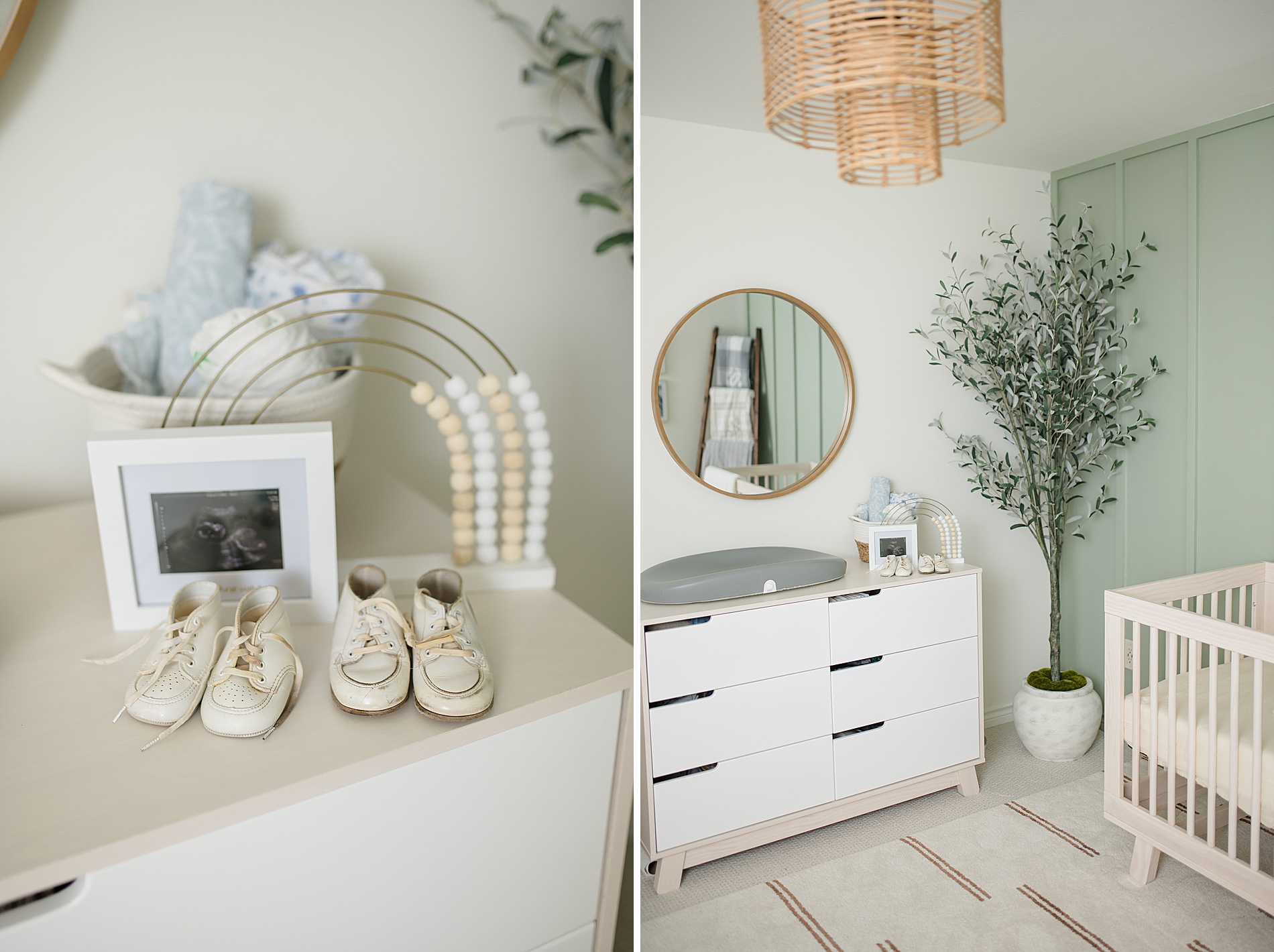 neutral, earthy tones in baby boy nursery from Cozy In-Home Newborn Session taken by Lindsey Dutton Photography, a Dallas newborn photographer
