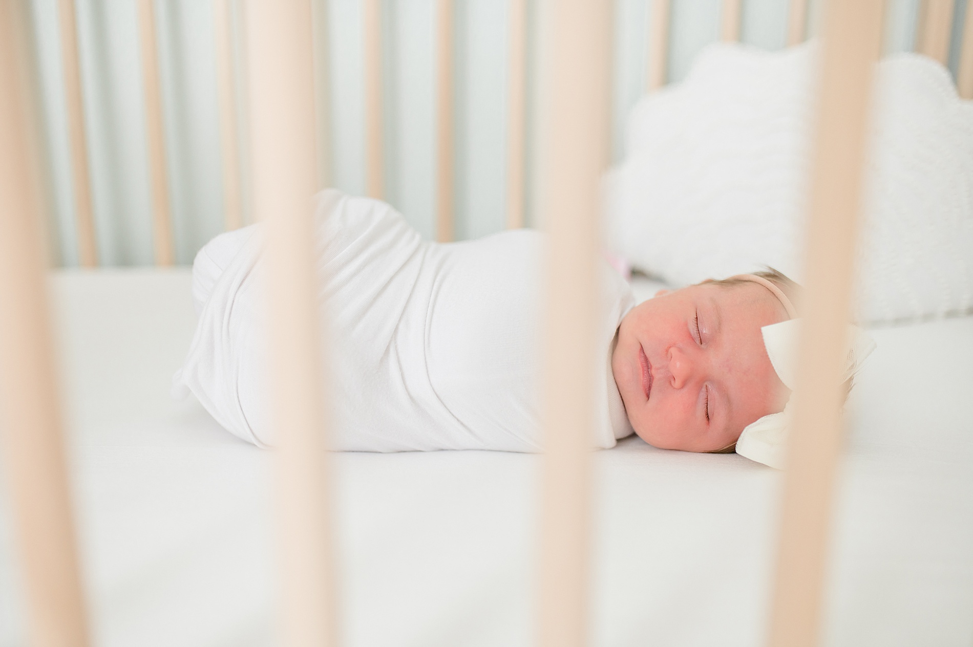 newborn girl sleeping in crib photographed by Dallas Newborn Photographer, Lindsey Dutton Photography