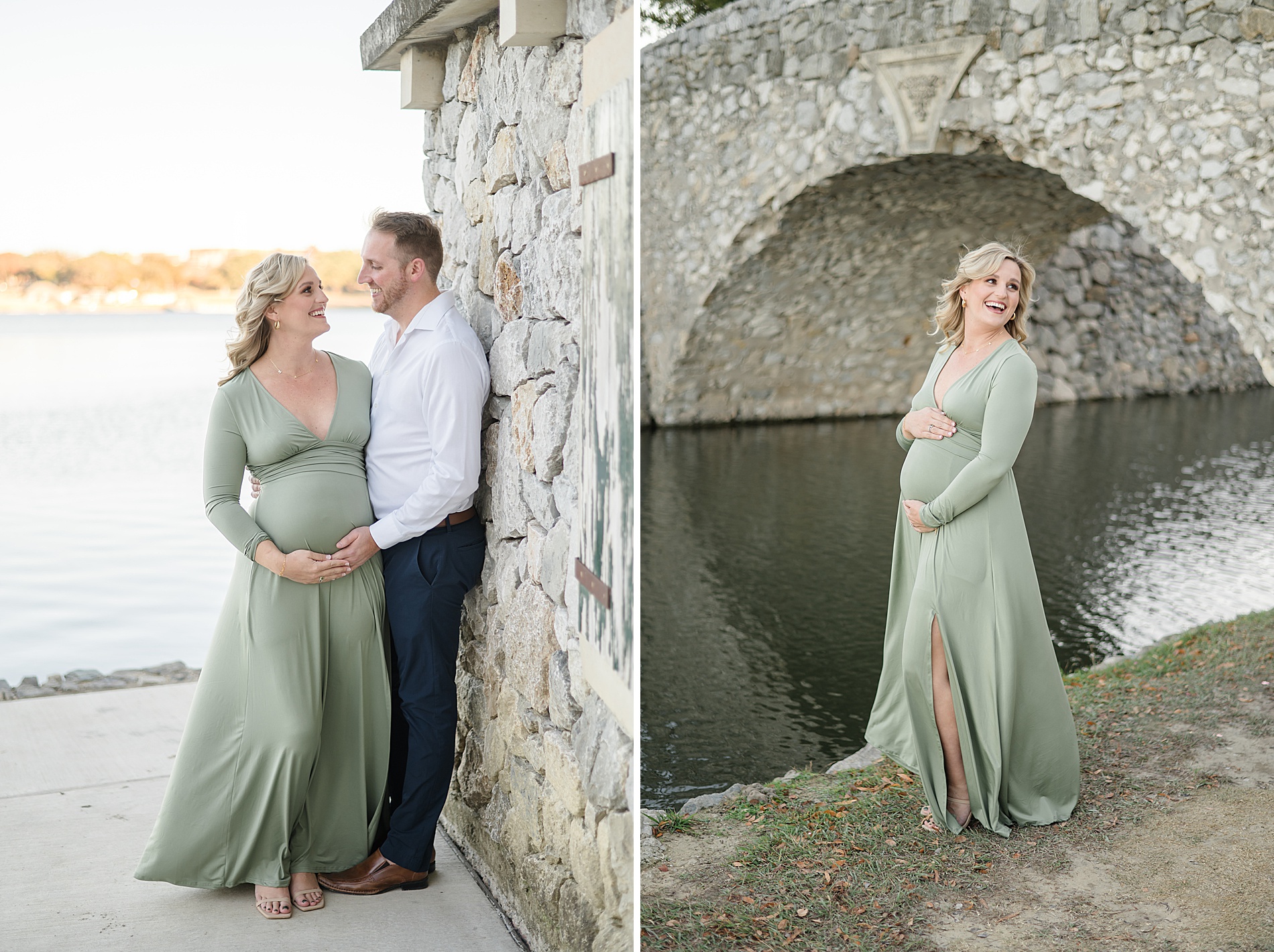 maternity portraits by water in Adriatica photographed by Lindsey Dutton Photography, a Dallas Family photographer
