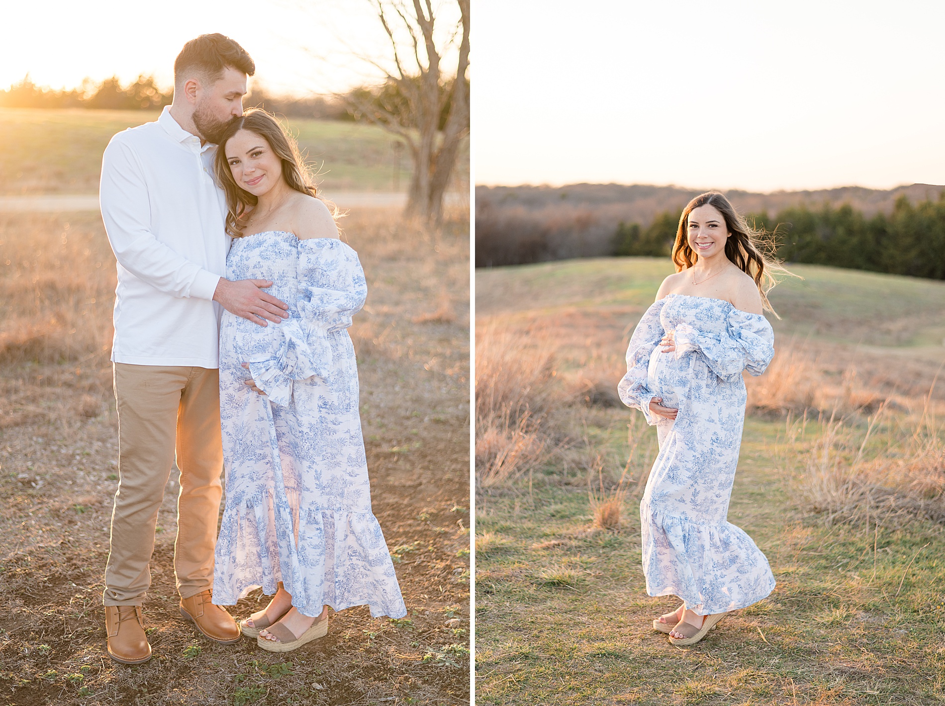 sunset maternity portraits taken by Lindsey Dutton Photography, a Dallas maternity photographer
