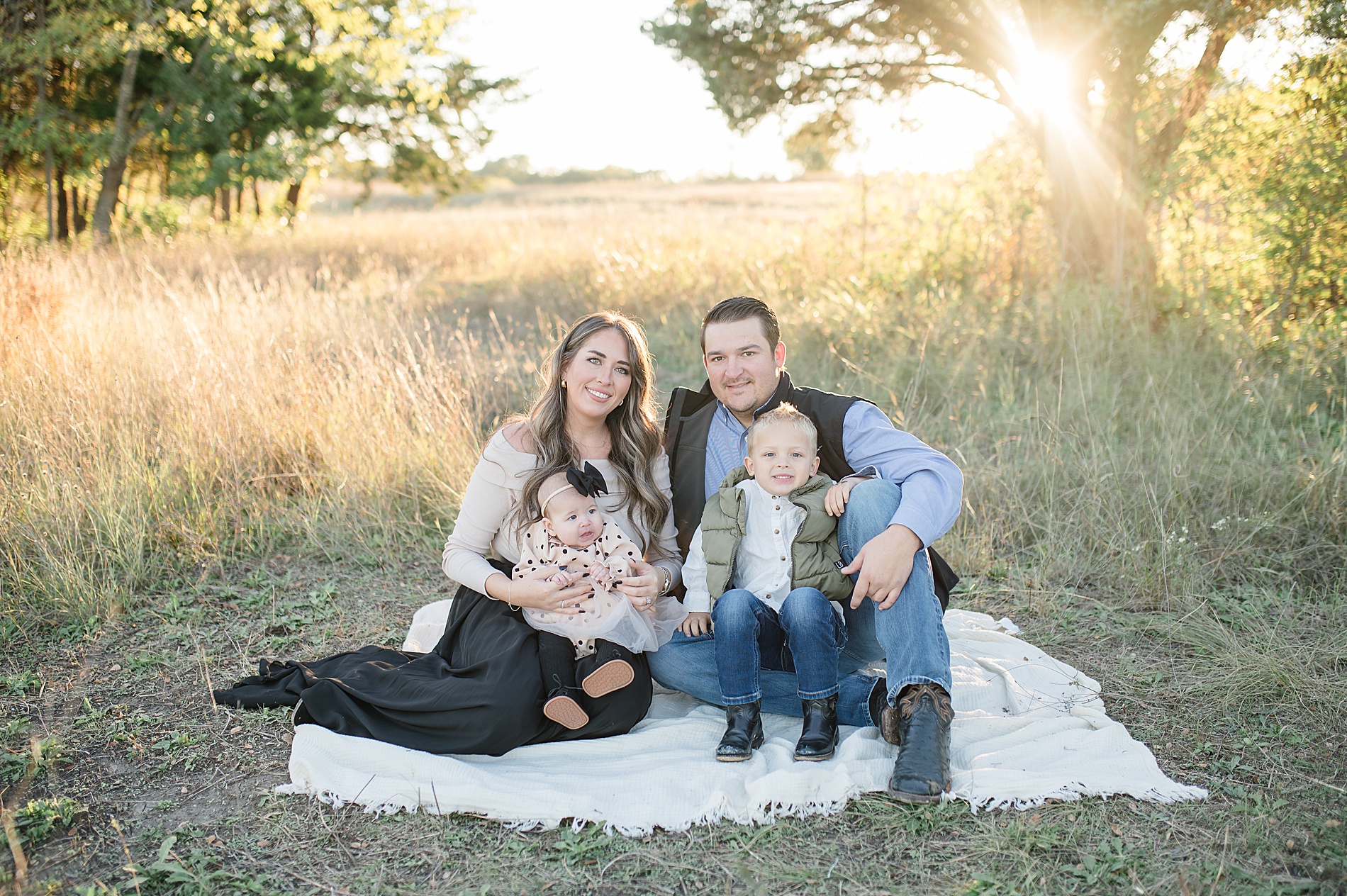 Family of four at Erwin Park | Top 11 Dallas-Fort Worth Picture Locations photographed by Lindsey Dutton Photography, a Dallas Family photographer
