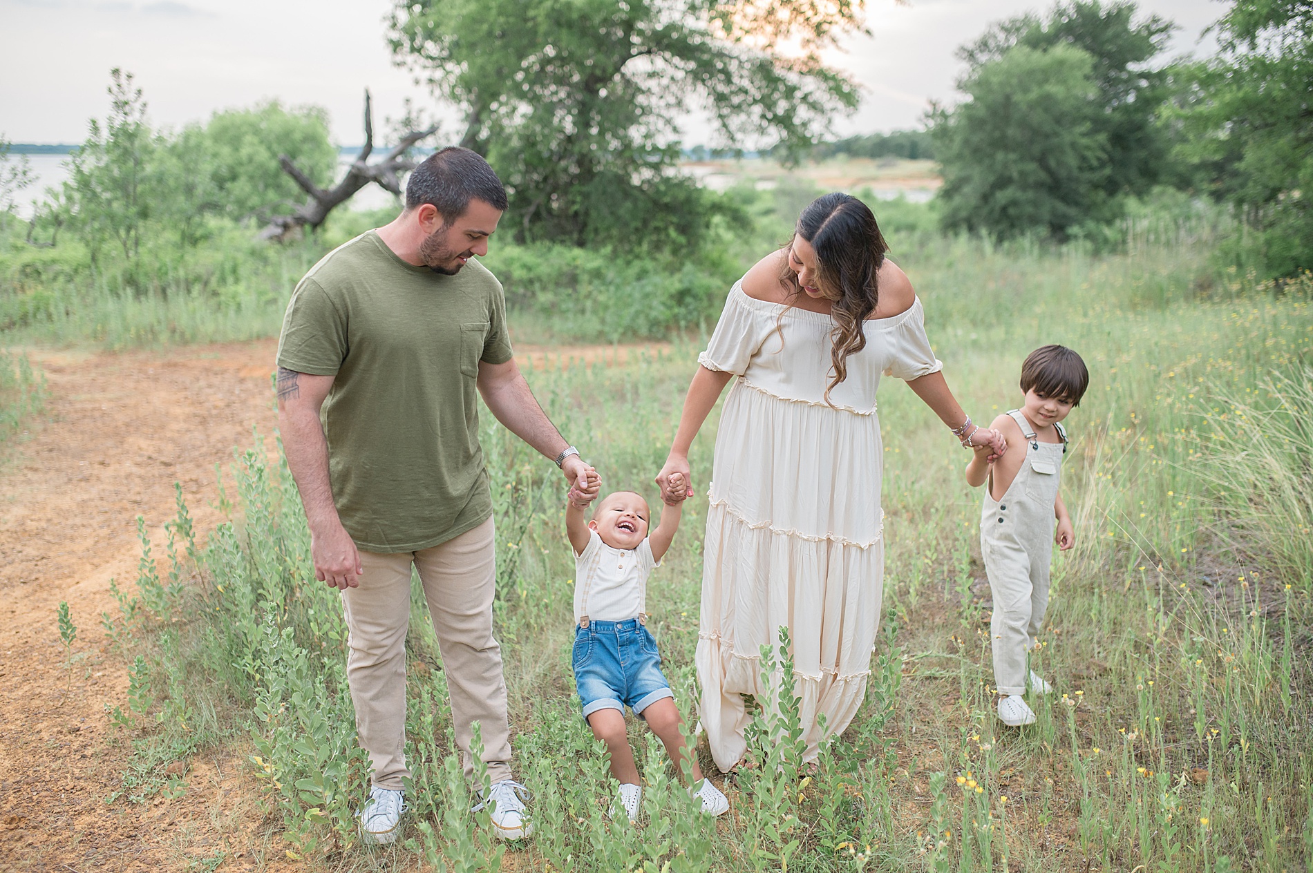 family of four at Murrell Park | Top 11 Dallas-Fort Worth Picture Locations photographed by Lindsey Dutton Photography, a Dallas Family photographer
