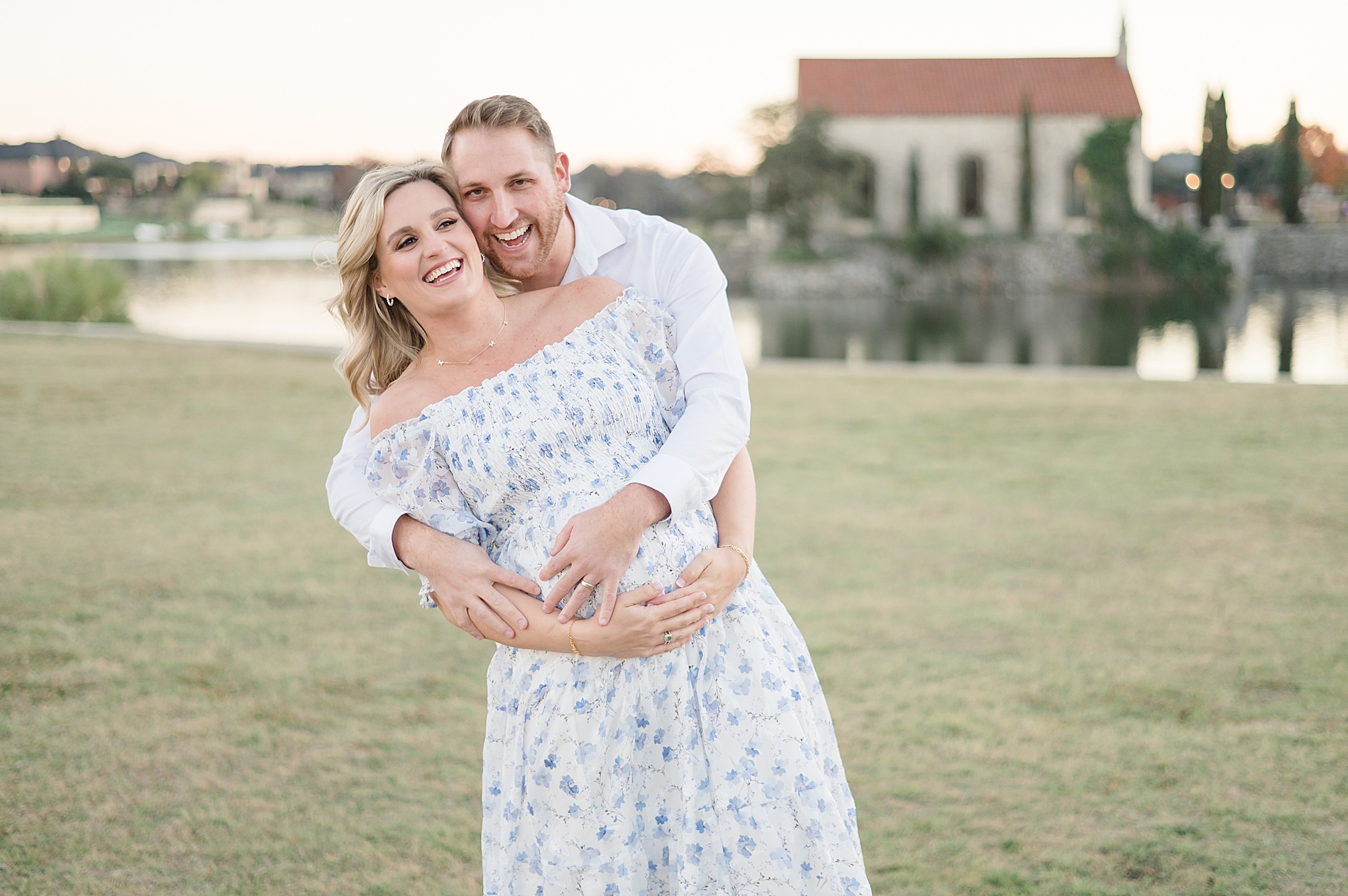 candid portraits of expectant couple during maternity session photographed by Lindsey Dutton Photography, a Dallas Family photographer
