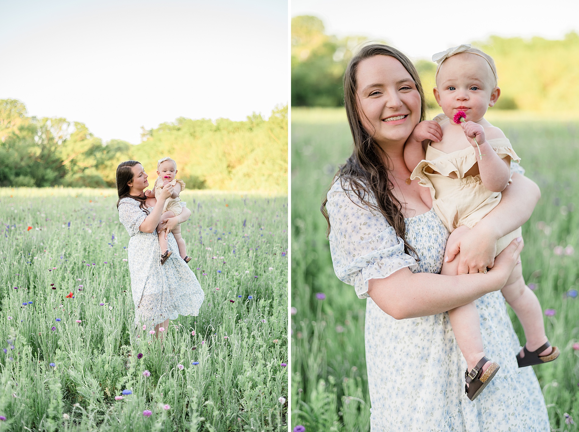 mom holds little girl during family session photographed by Lindsey Dutton Photography, a Dallas family photographer