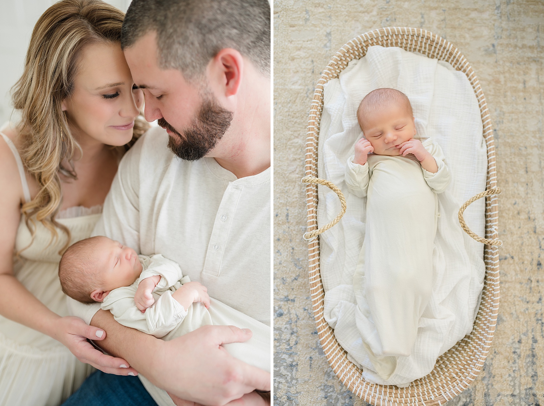 Parents hold their newborn during Dallas family session photographed by Lindsey Dutton Photography, a Dallas newborn photographer
