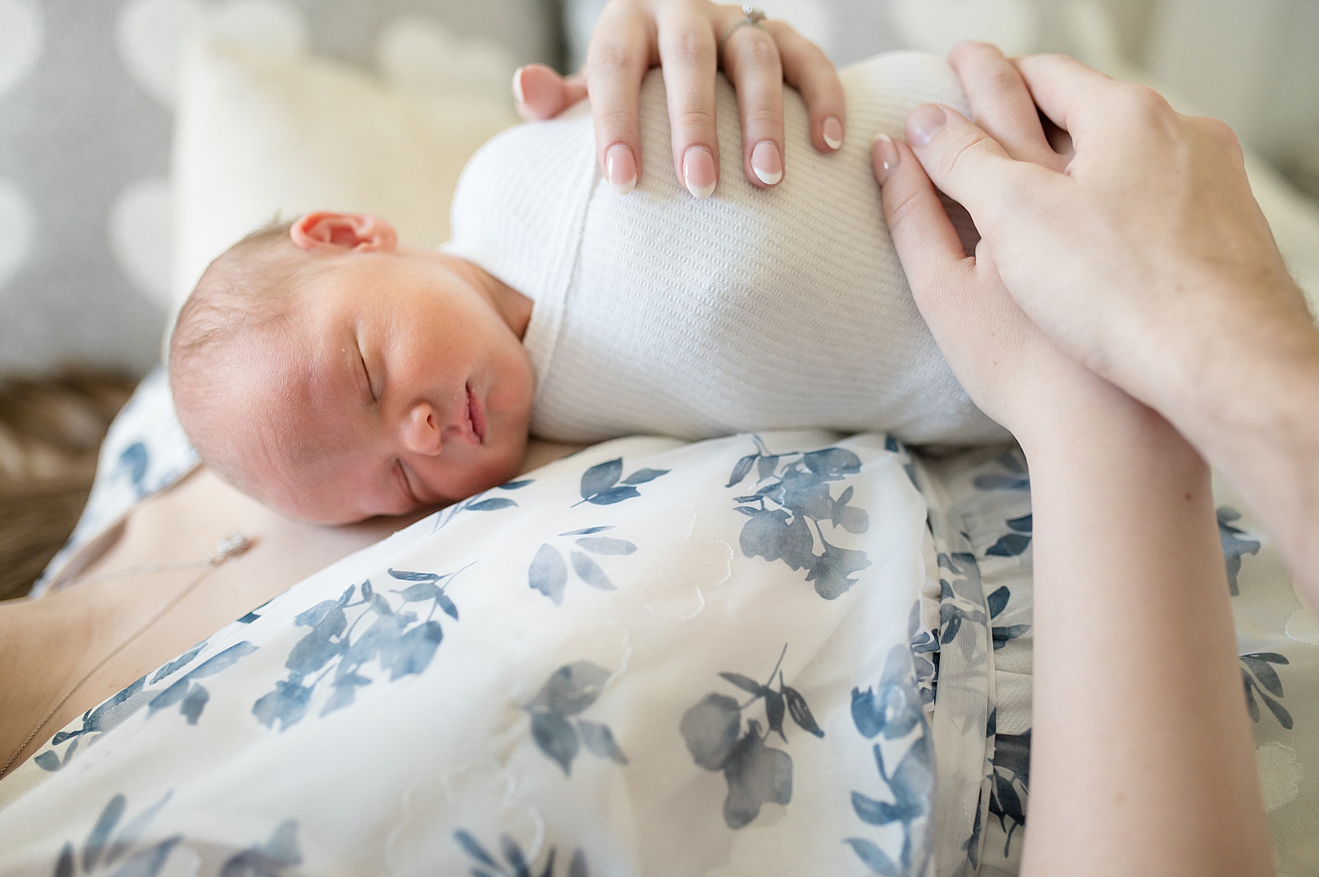 swaddled vs. unswaddled newborn photos taken by Lindsey Dutton Photography, a Dallas newborn photographer
