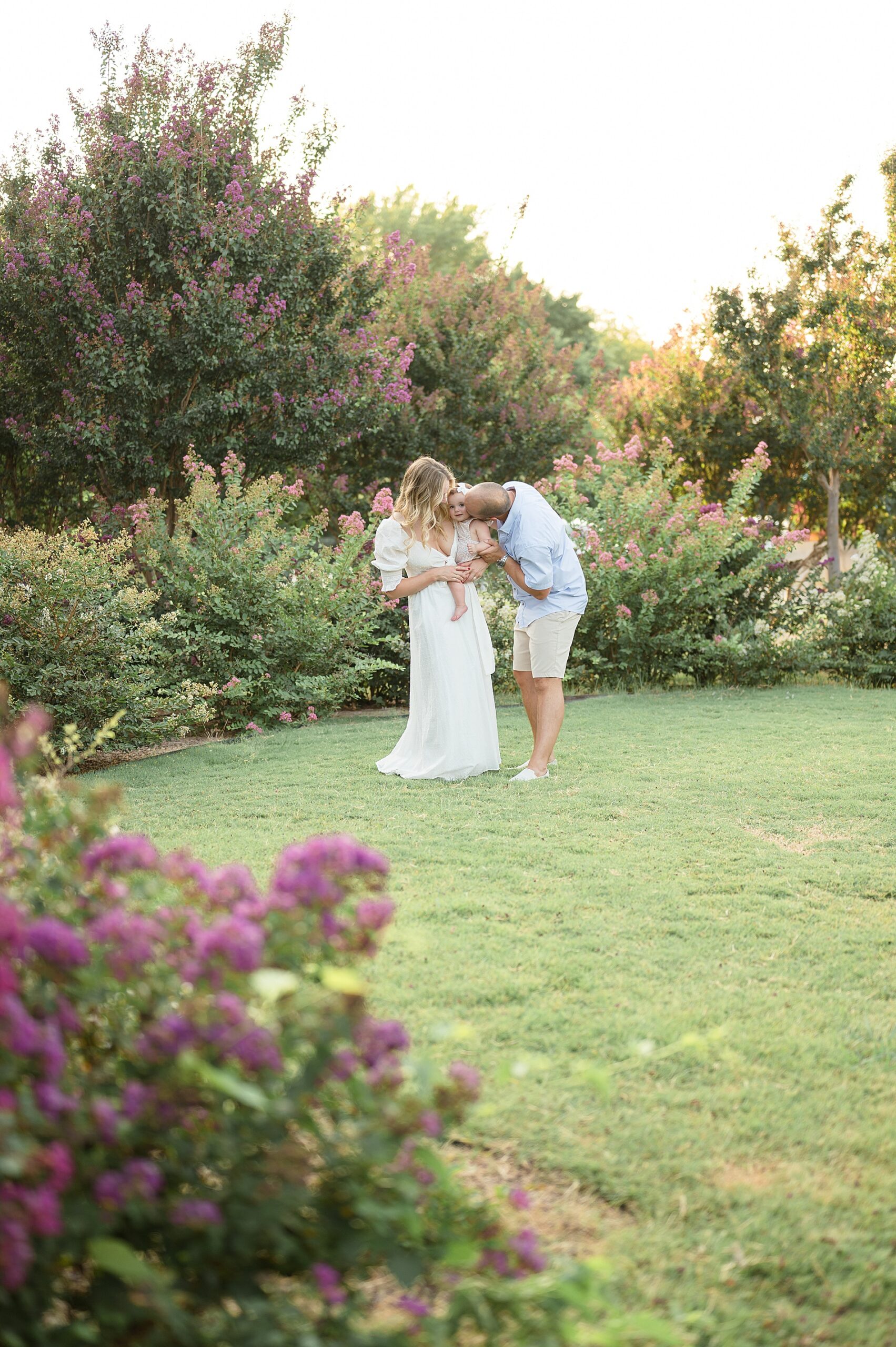 Summer Crepe Myrtle Family Session taken by Lindsey Dutton Photography, a Dallas family photographer
