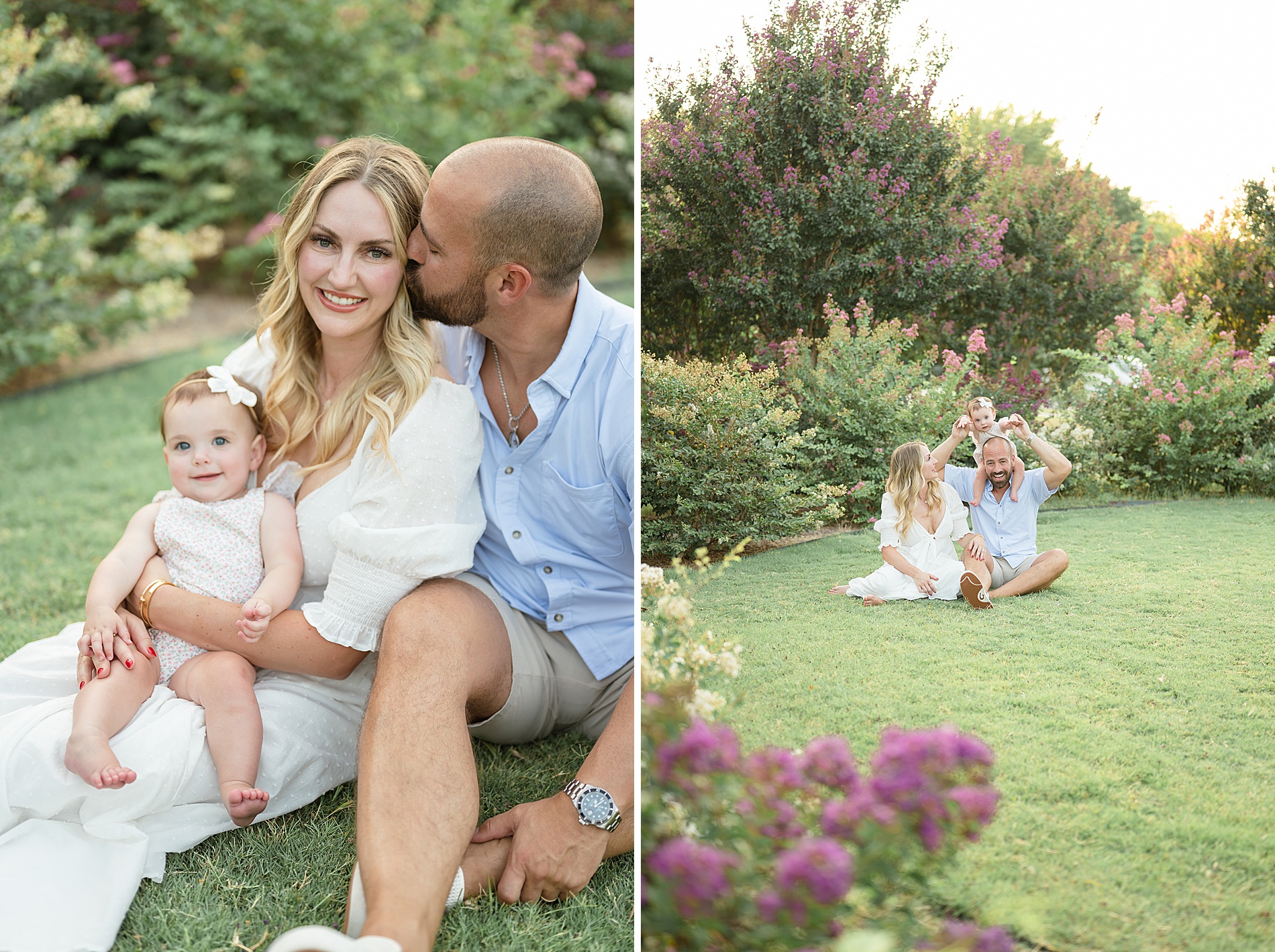 Summer Crepe Myrtle Family Session taken by Lindsey Dutton Photography, a Dallas family photographer
