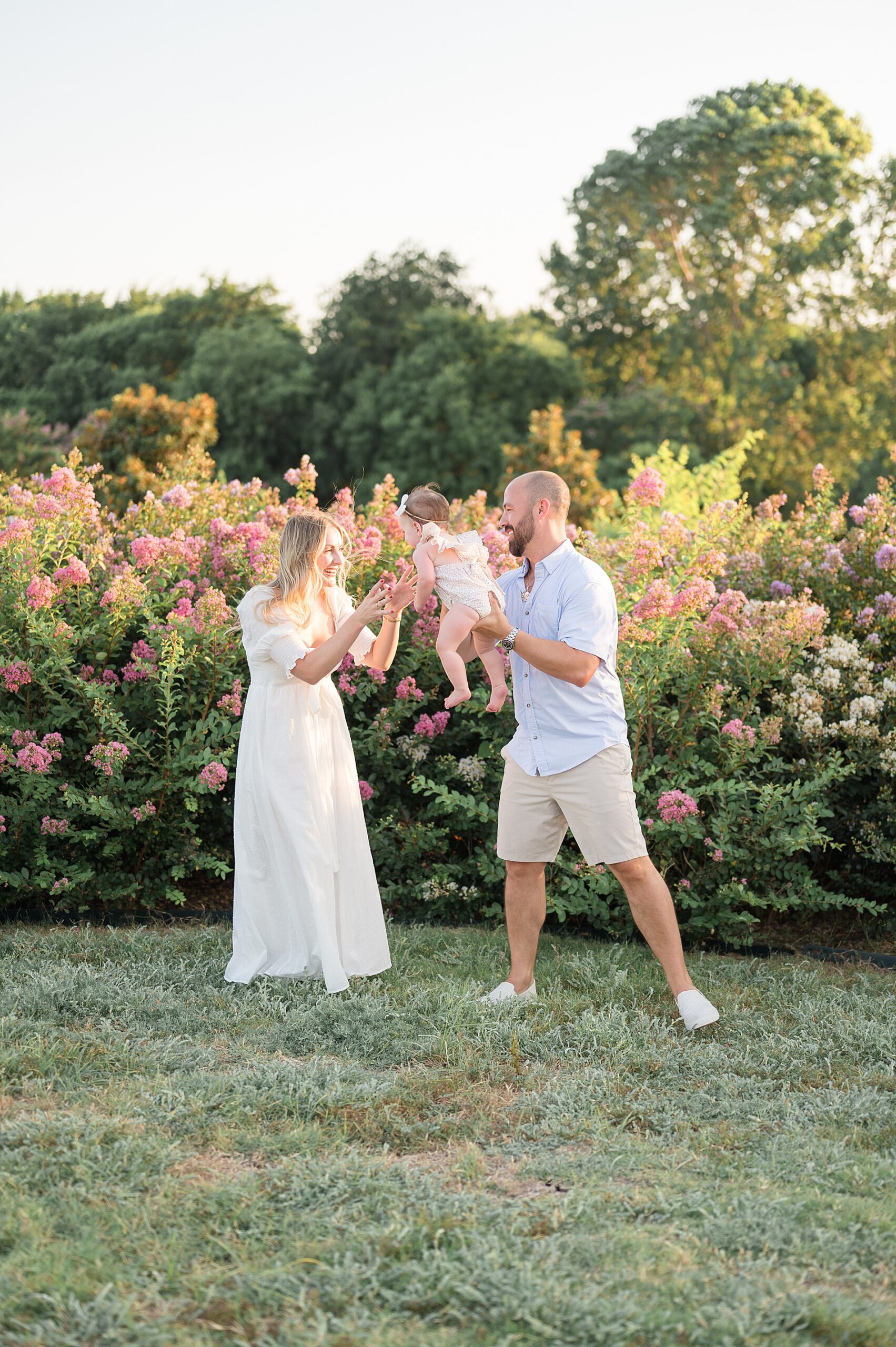 candid family photos from Summer Crepe Myrtle Family Session taken by Lindsey Dutton Photography, a Dallas family photographer