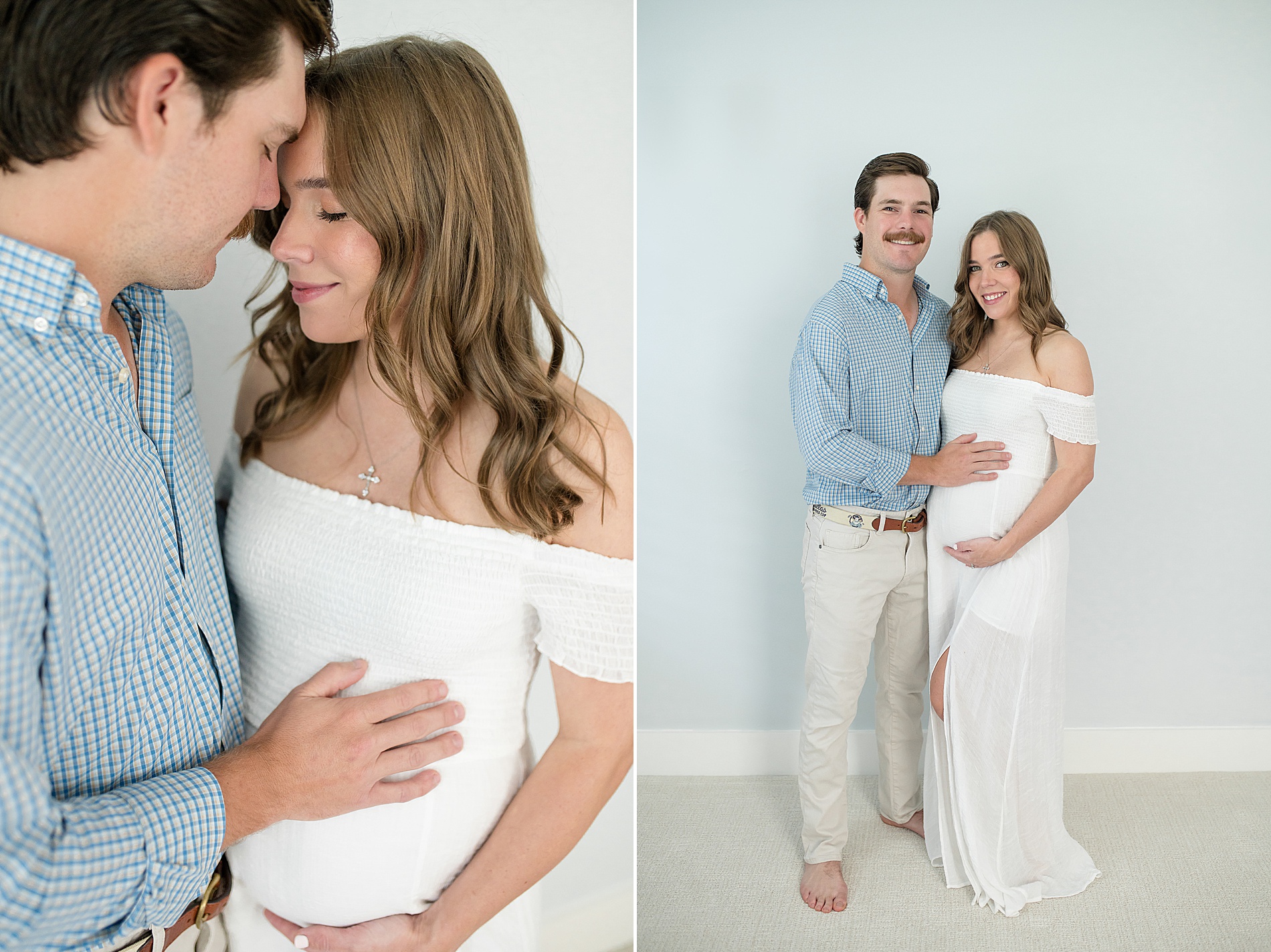 Couple during at home maternity photos in Dallas taken by Lindsey Dutton Photography, a Dallas Maternity photographer
