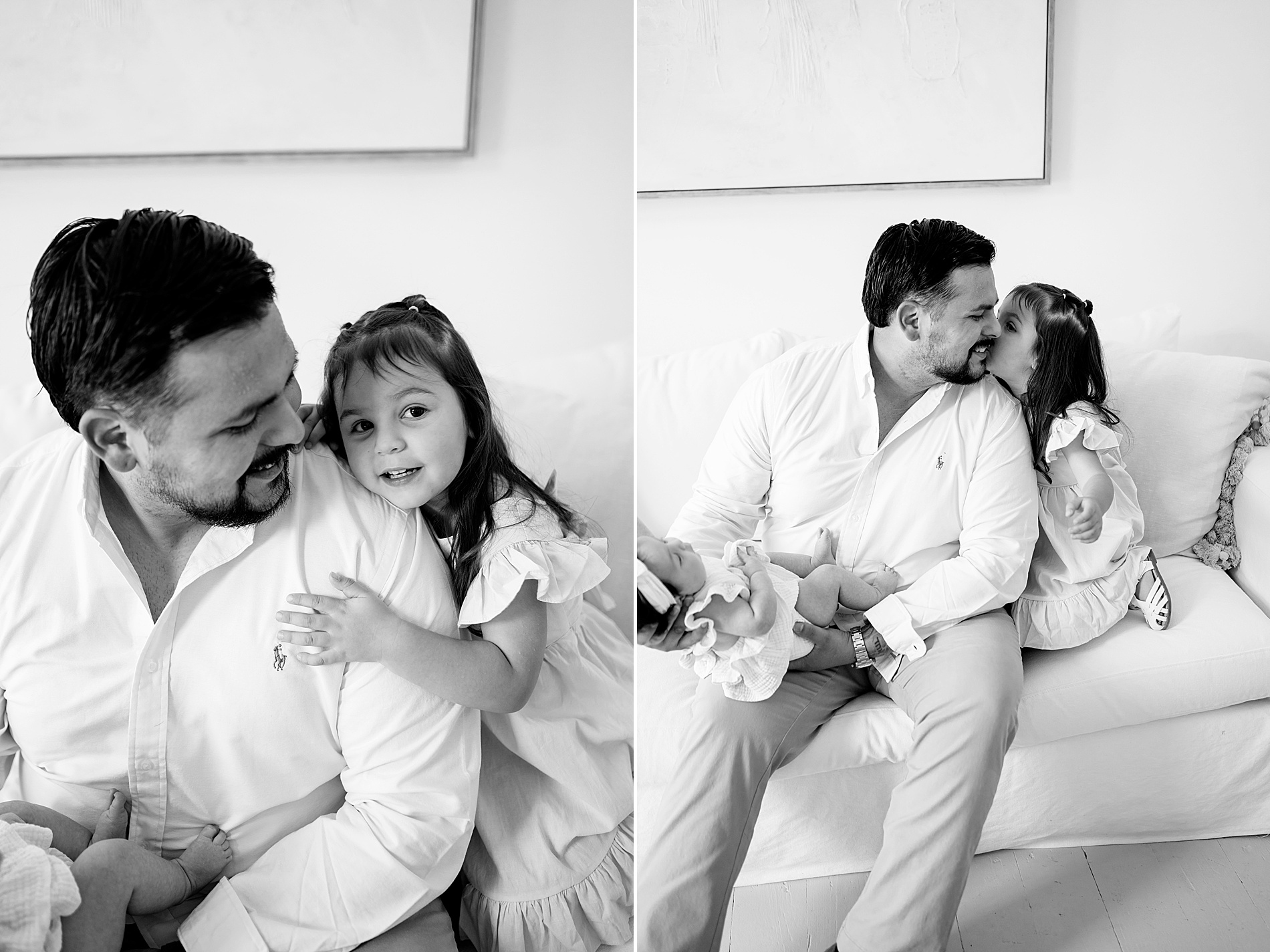 timeless photo of dad and his girls | McKinney, TX Family Photography