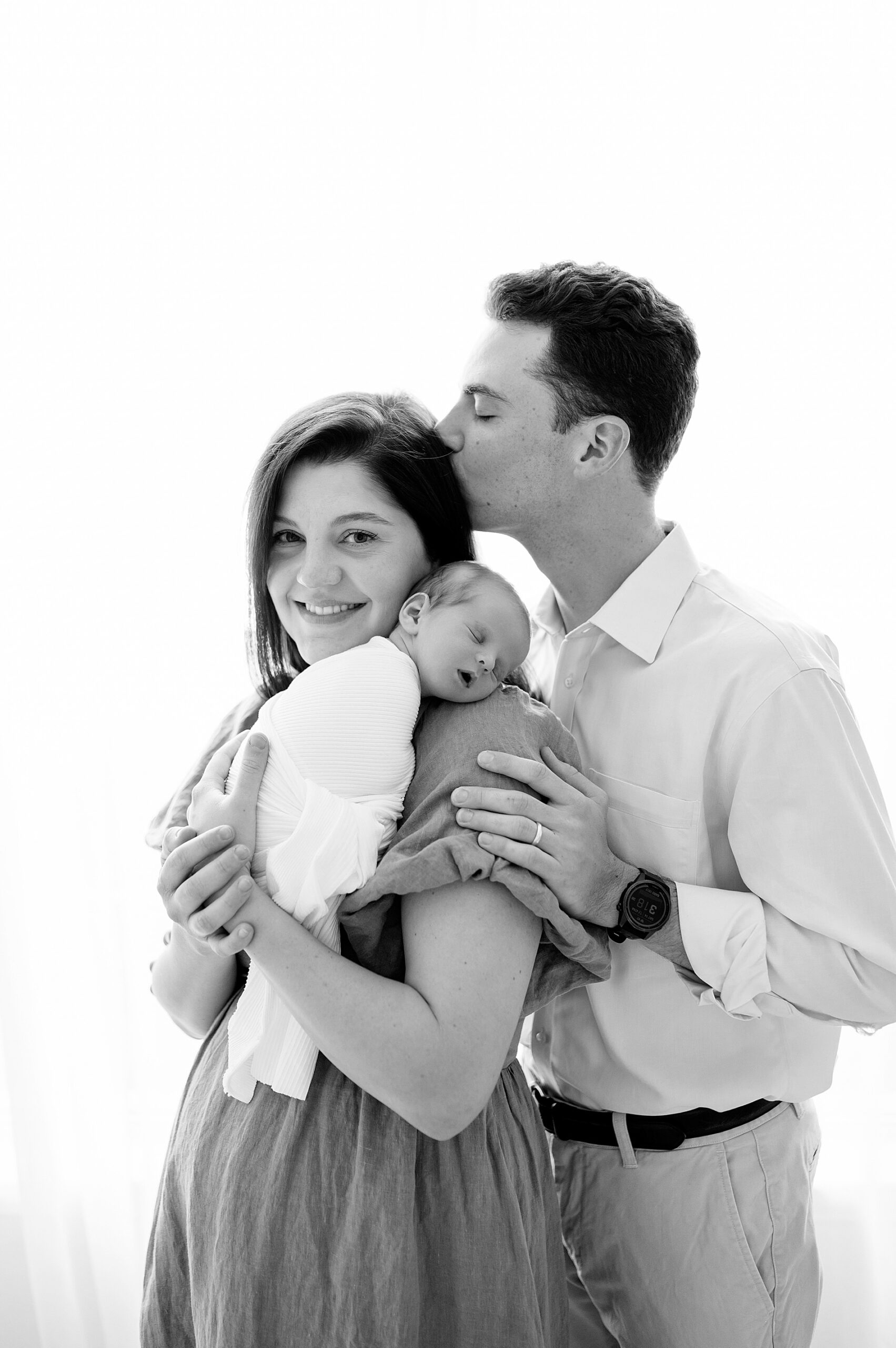 family photos from simple studio newborn session in Frisco Texas