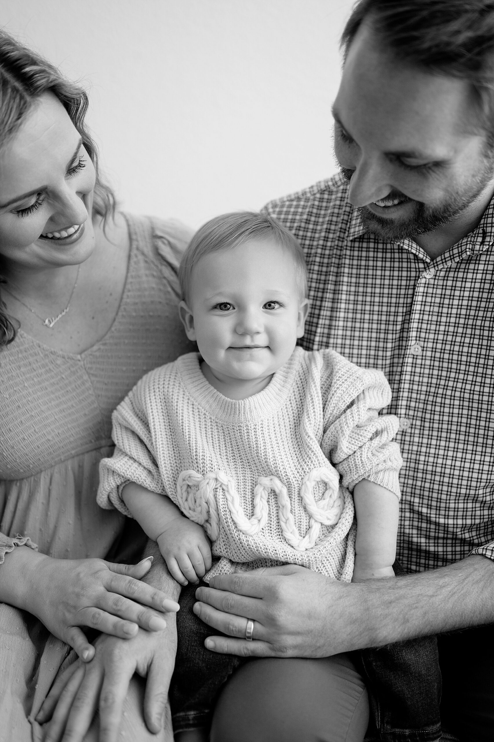 Timeless family photo from one year old's photo session