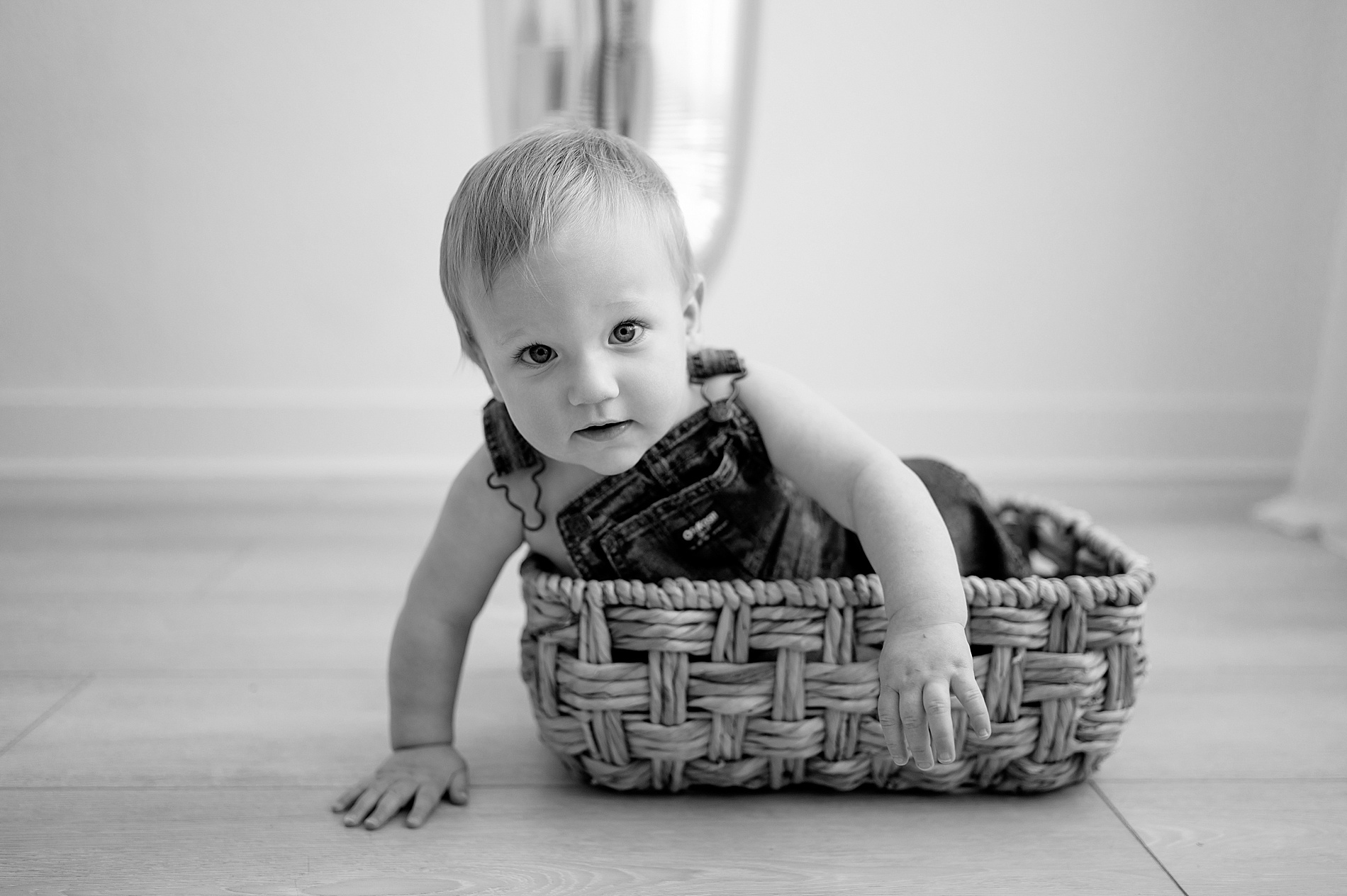 baby in basket during one year session | Why My First Year Collection is the Perfect Way to Document Your Baby’s Milestones
