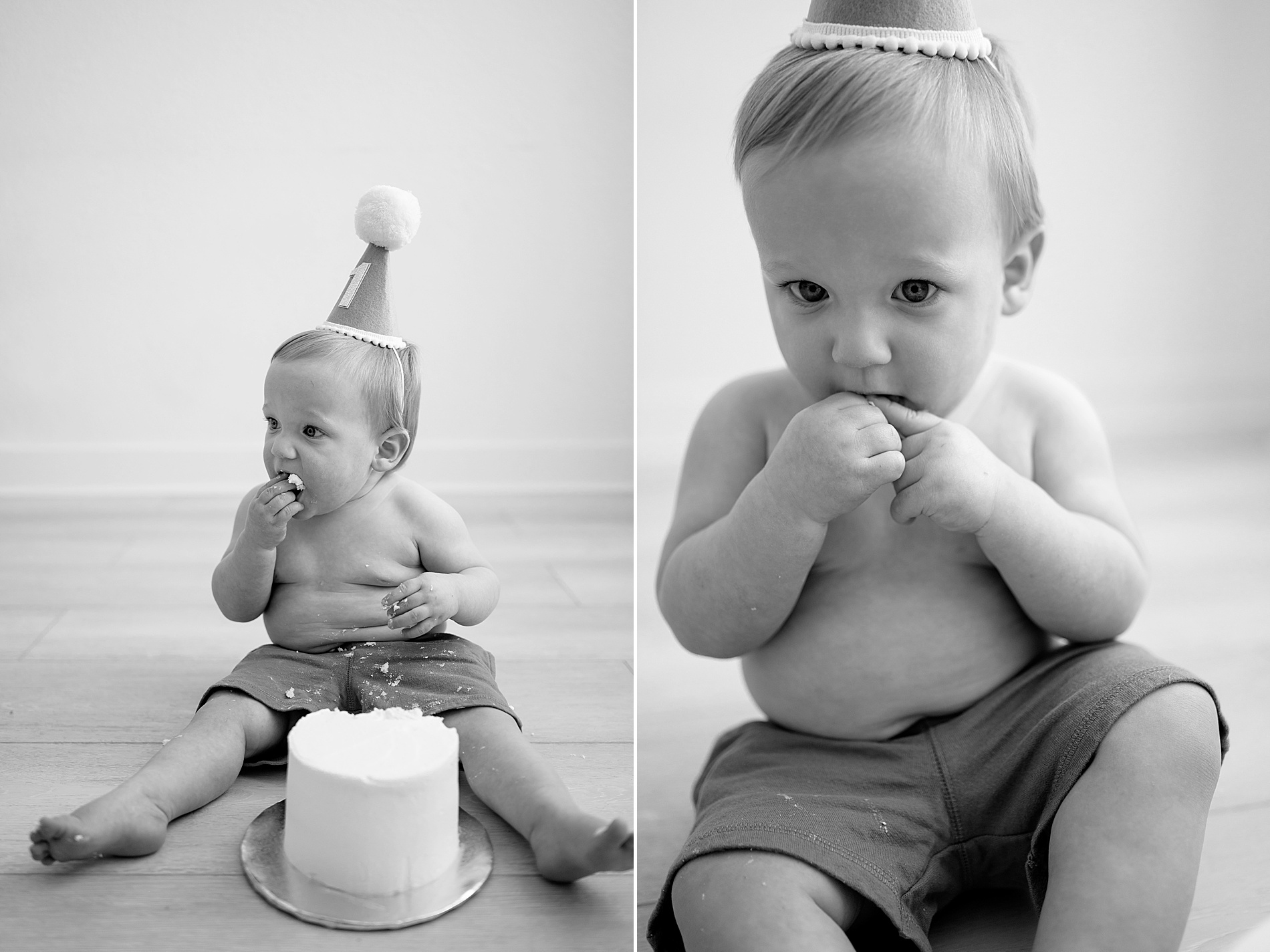 Candid first year portraits from cake smash session