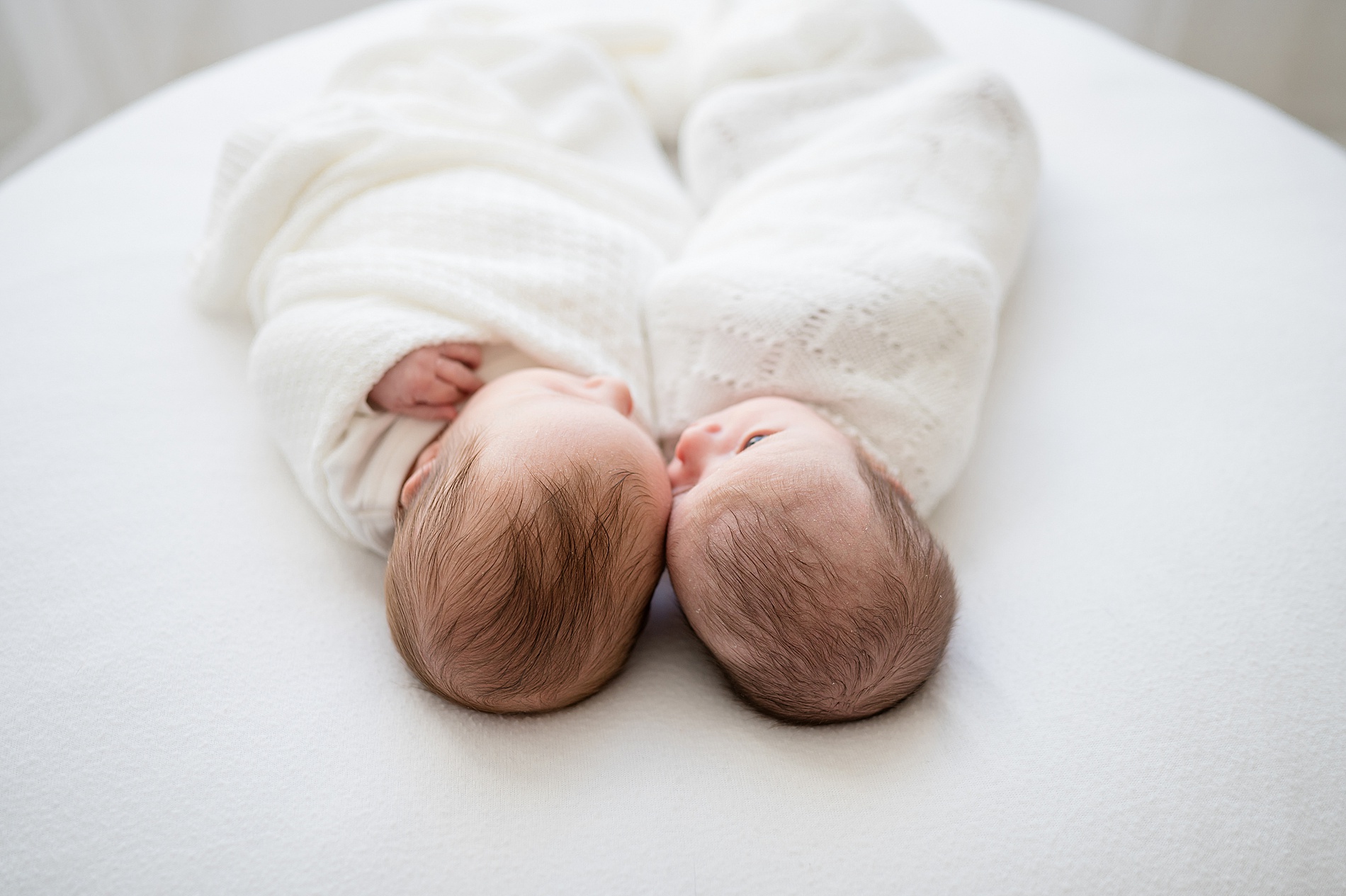 Baby-Led Twin Newborn Session in Texas Studio by newborn photographer in Frisco TX