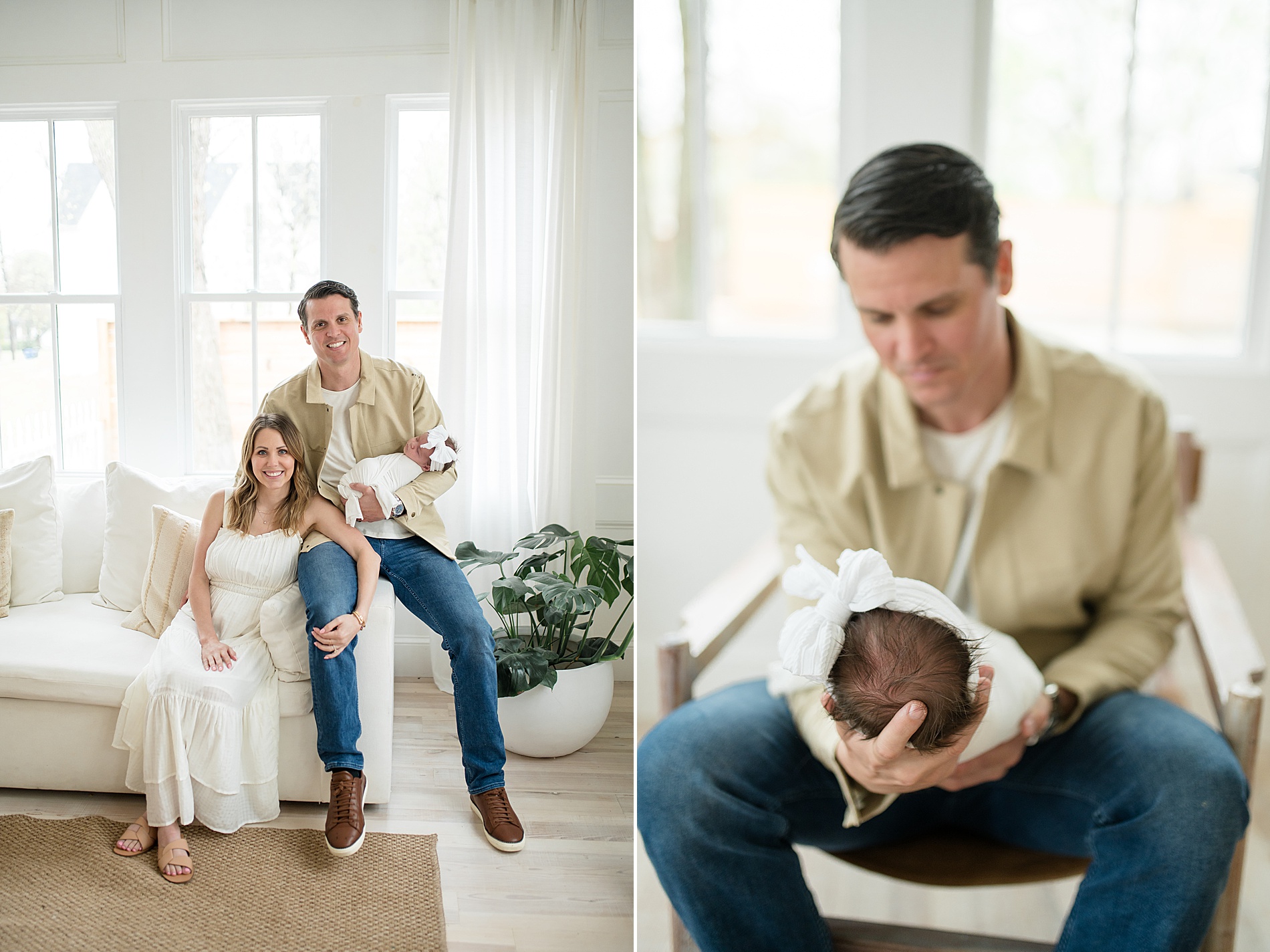 parents hold their newborn girl at Beverly-Harris House in McKinney, TX