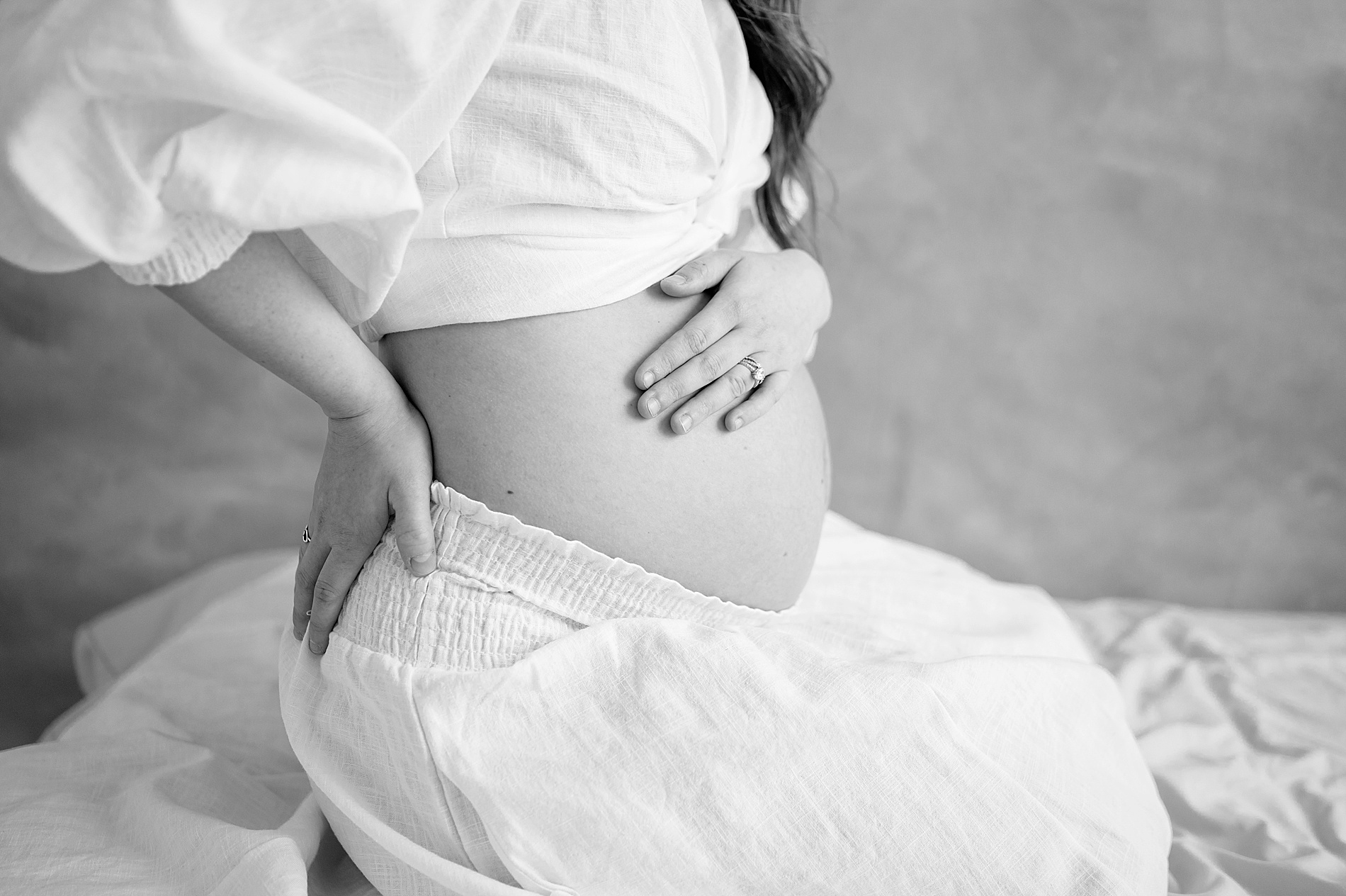 maternity photos focusing on baby bump