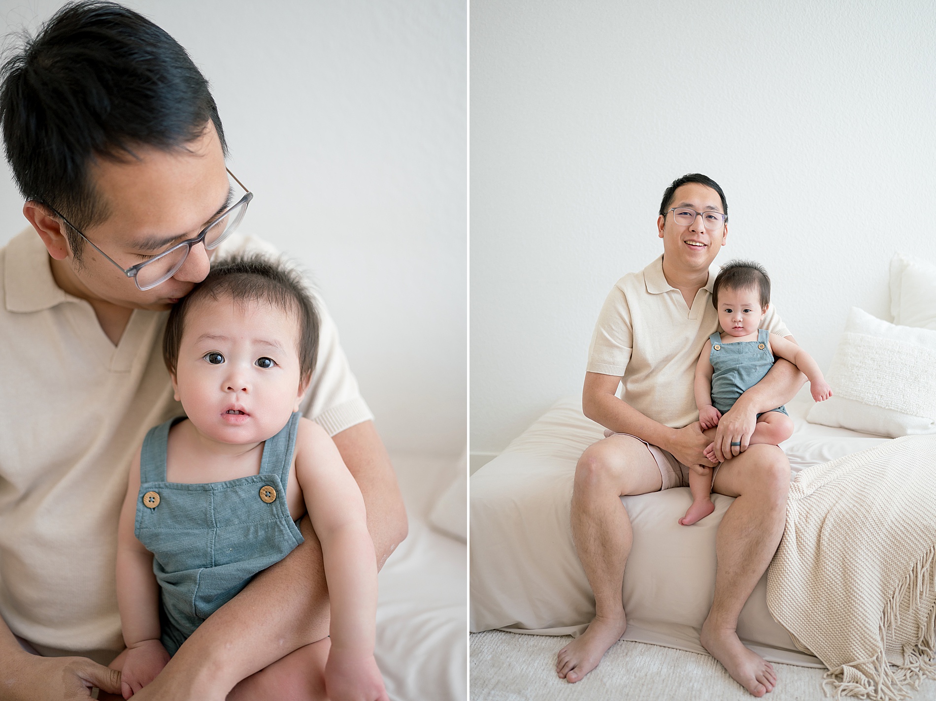 dad and son during one year milestone session