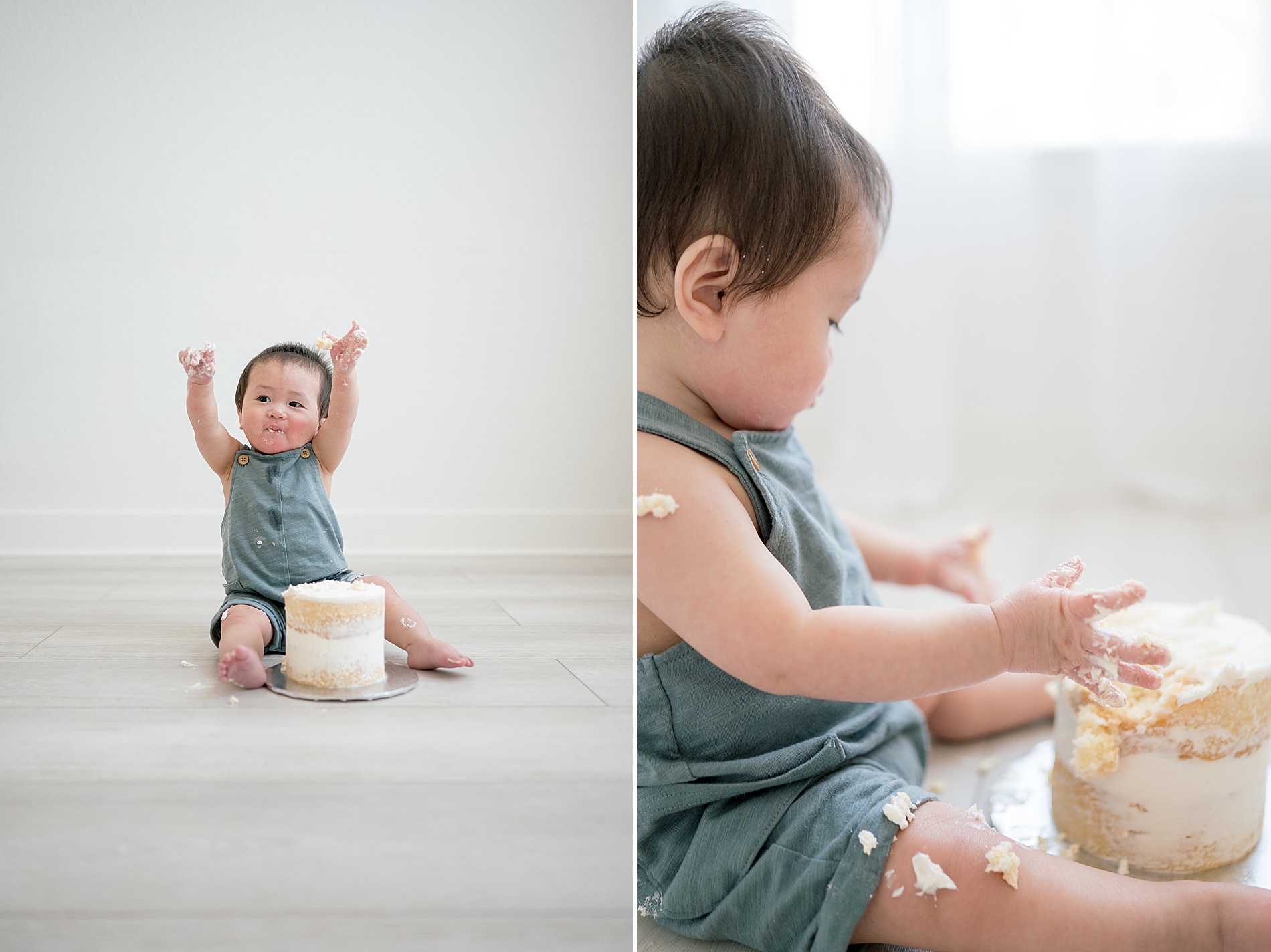 First Birthday Cake Smash Session by one year milestone photographer