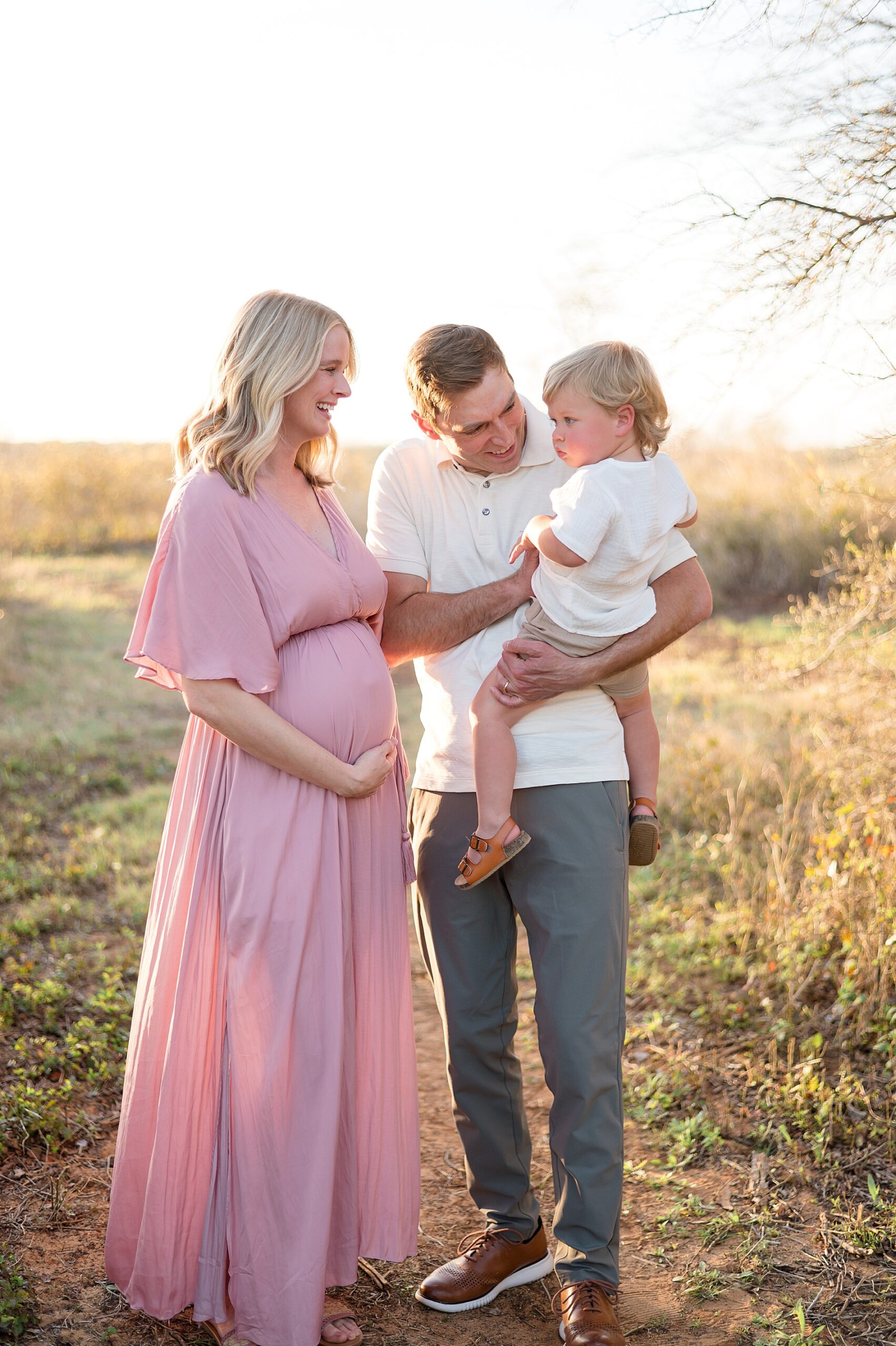 candid family photos from Winter Maternity Session in Flower Mound, TX