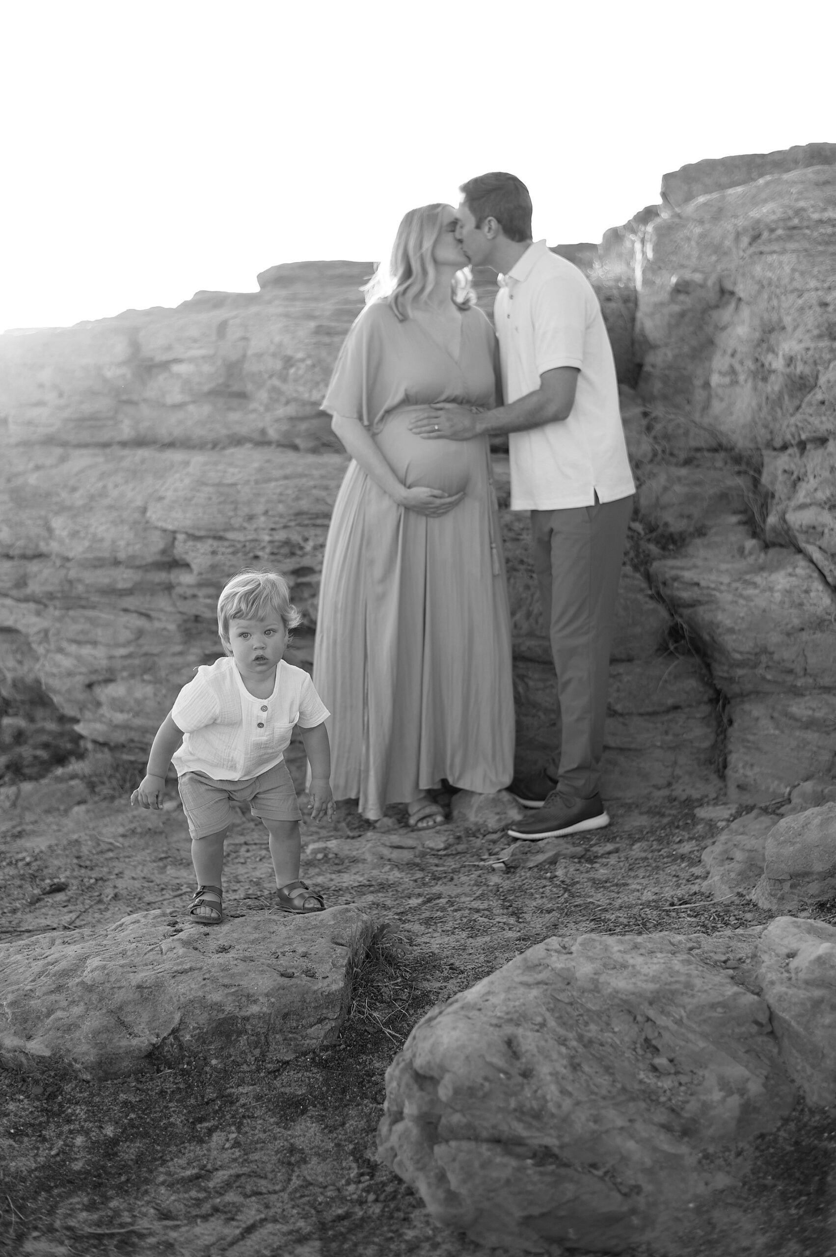 candid photos from family maternity session in Flower Mound, TX