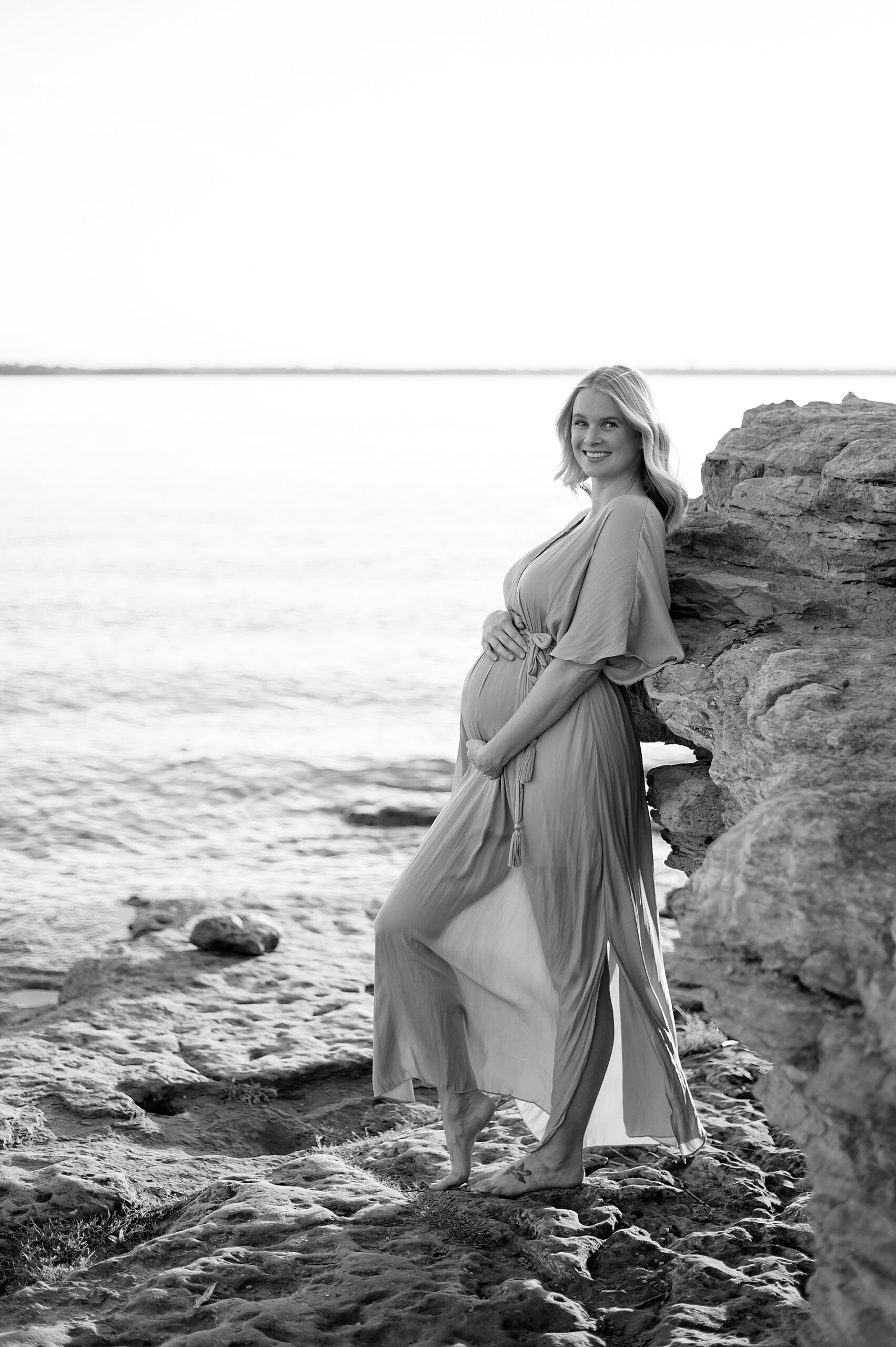 Winter Lakeside Maternity Session in Flower Mound, TX