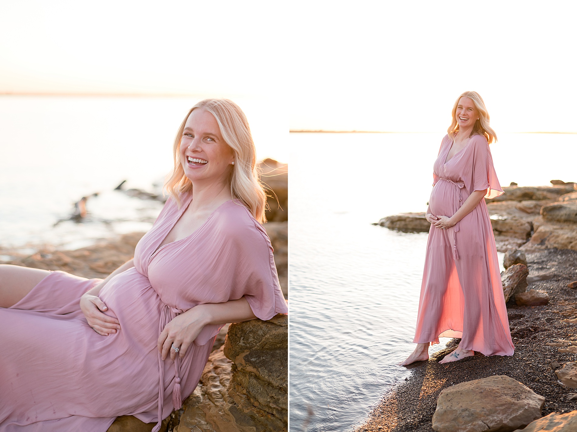 maternity portraits by the water at Murrell Lake