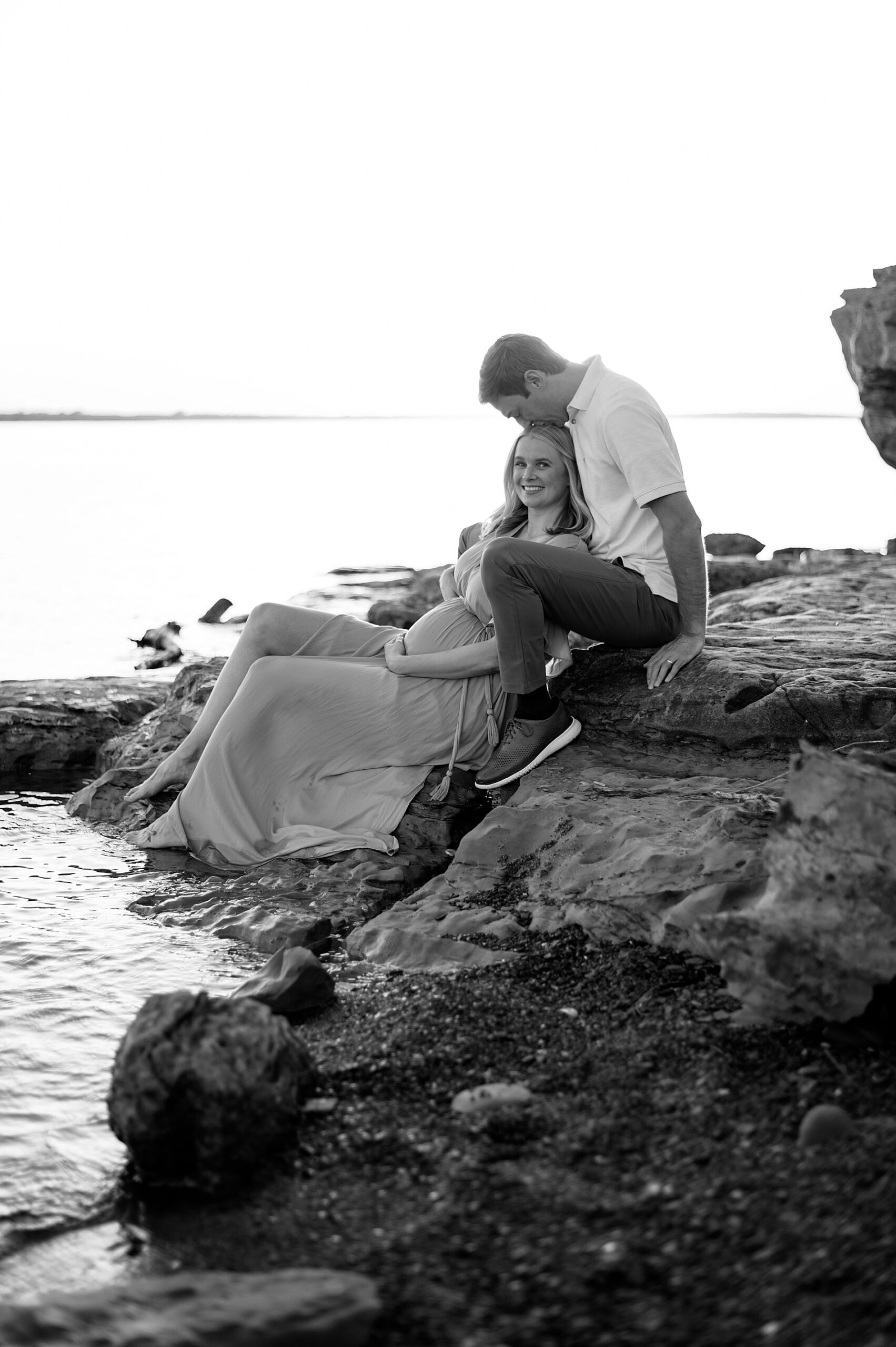 Winter Lakeside Maternity Session in Flower Mound, TX