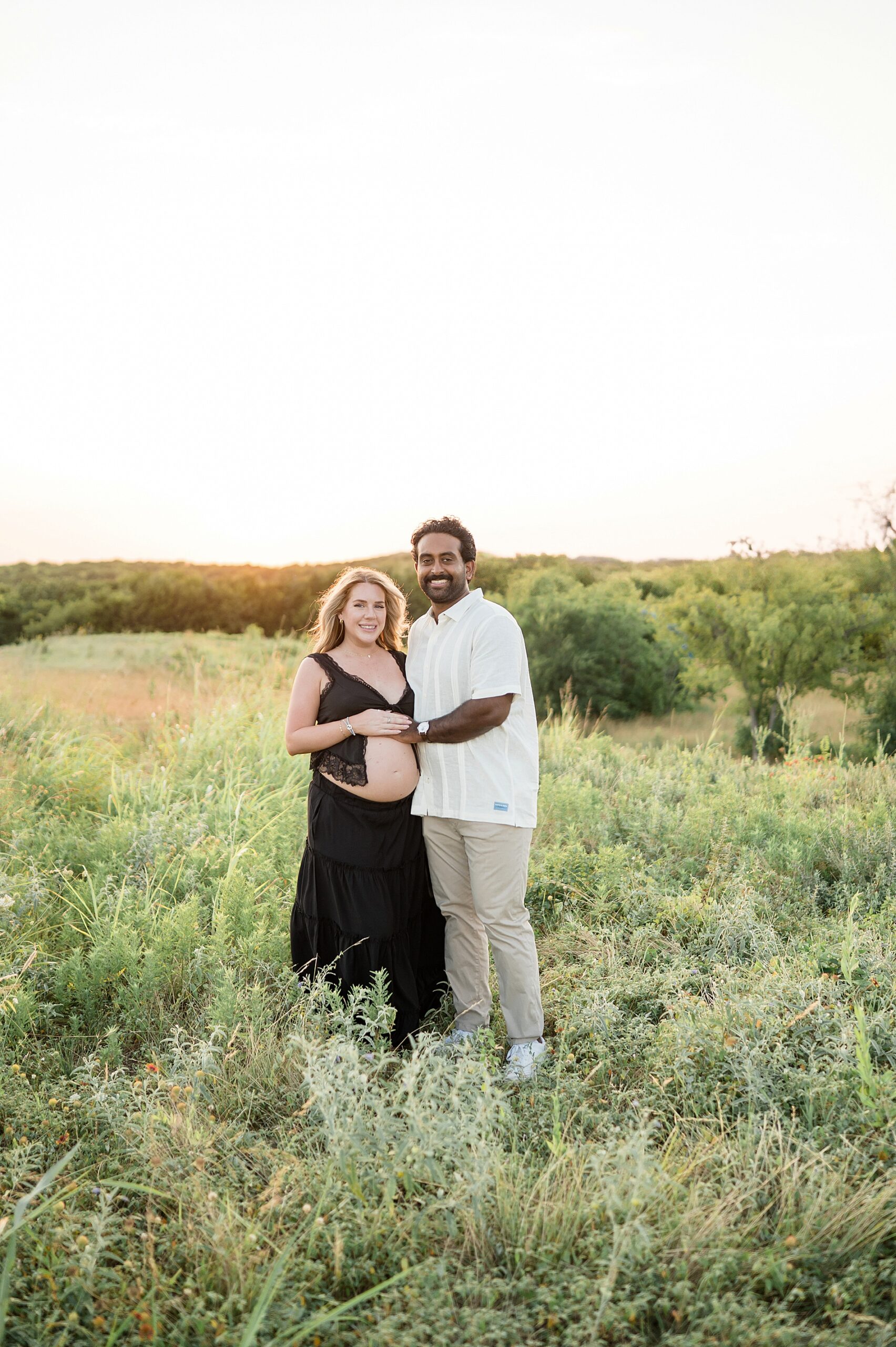 light and airy maternity session in Dallas