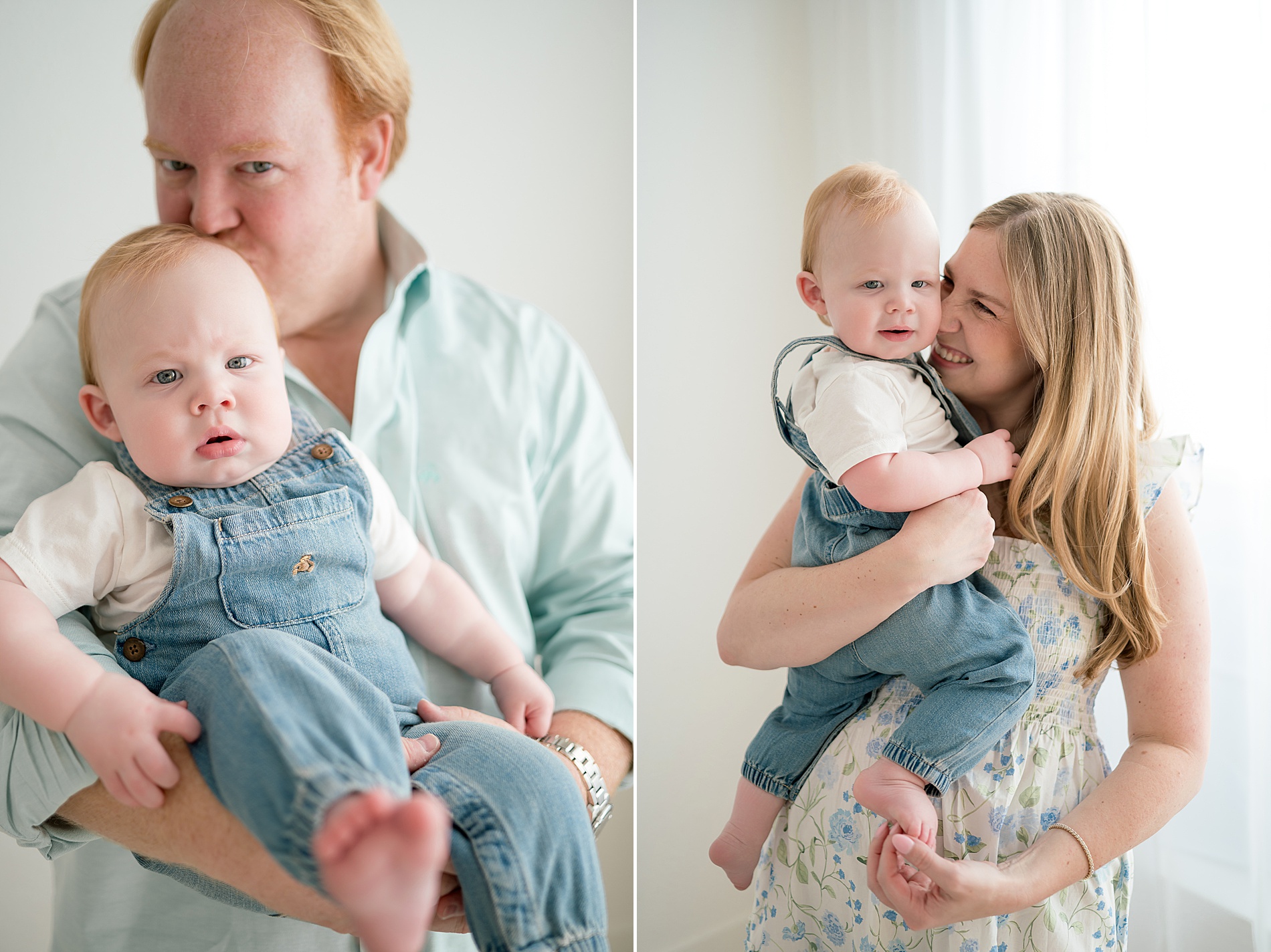 mom and dad with son during Timeless Studio 1-Year Milestone Session  